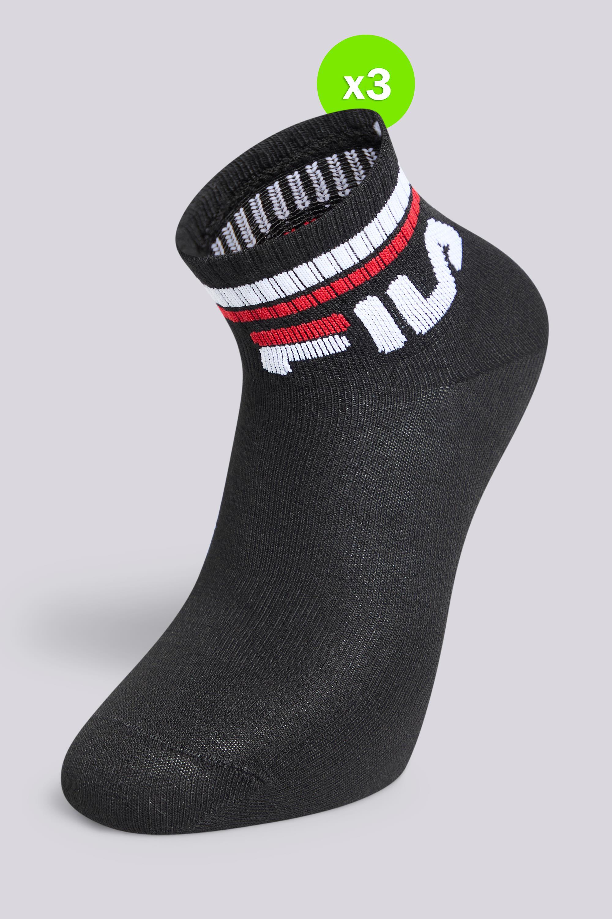 Calcetines Cortos Fila - Negro - Calcetines Hombre