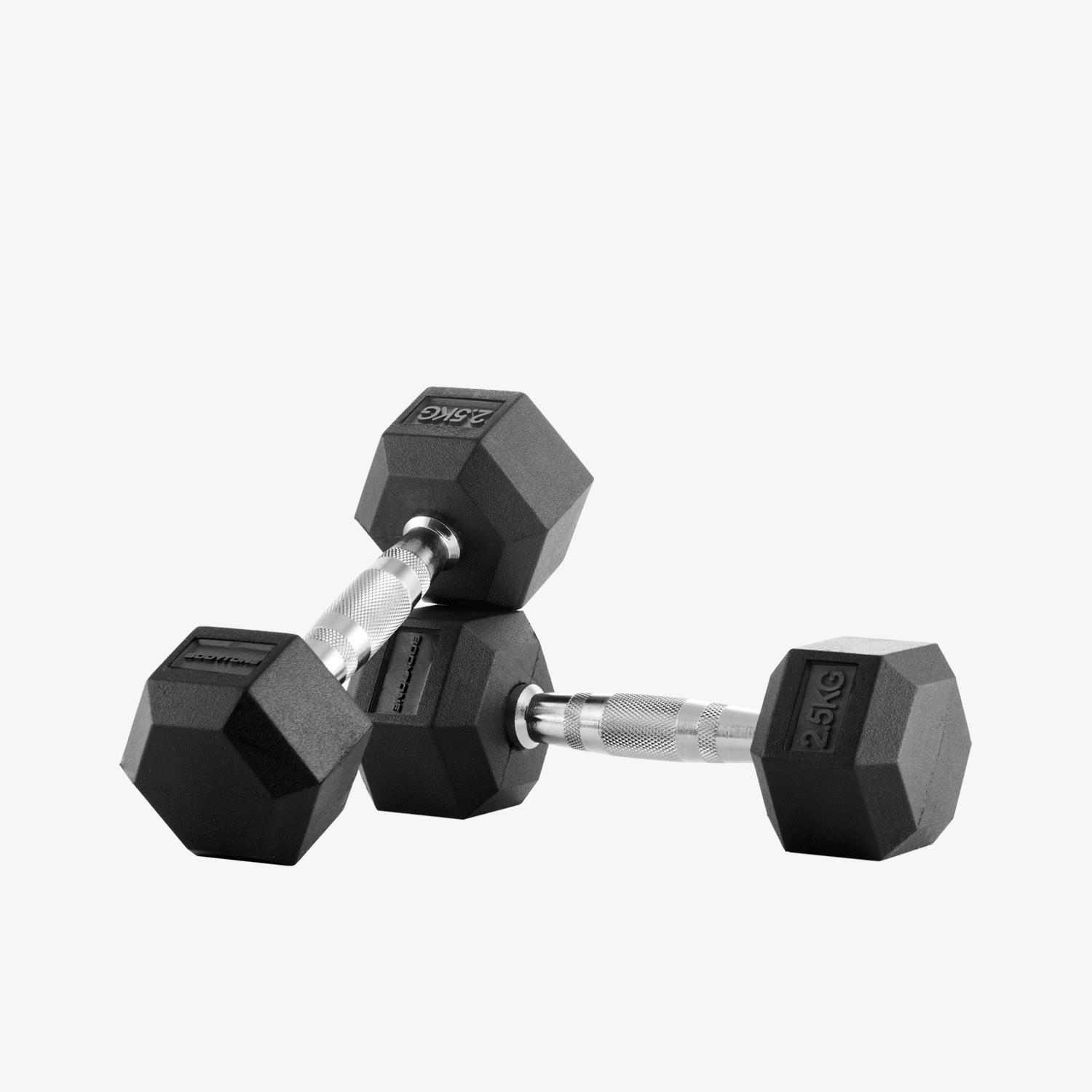 Haltères 2,5Kg Hexagonales Bodytone -Noir-Poids sports MKP taille UNICA