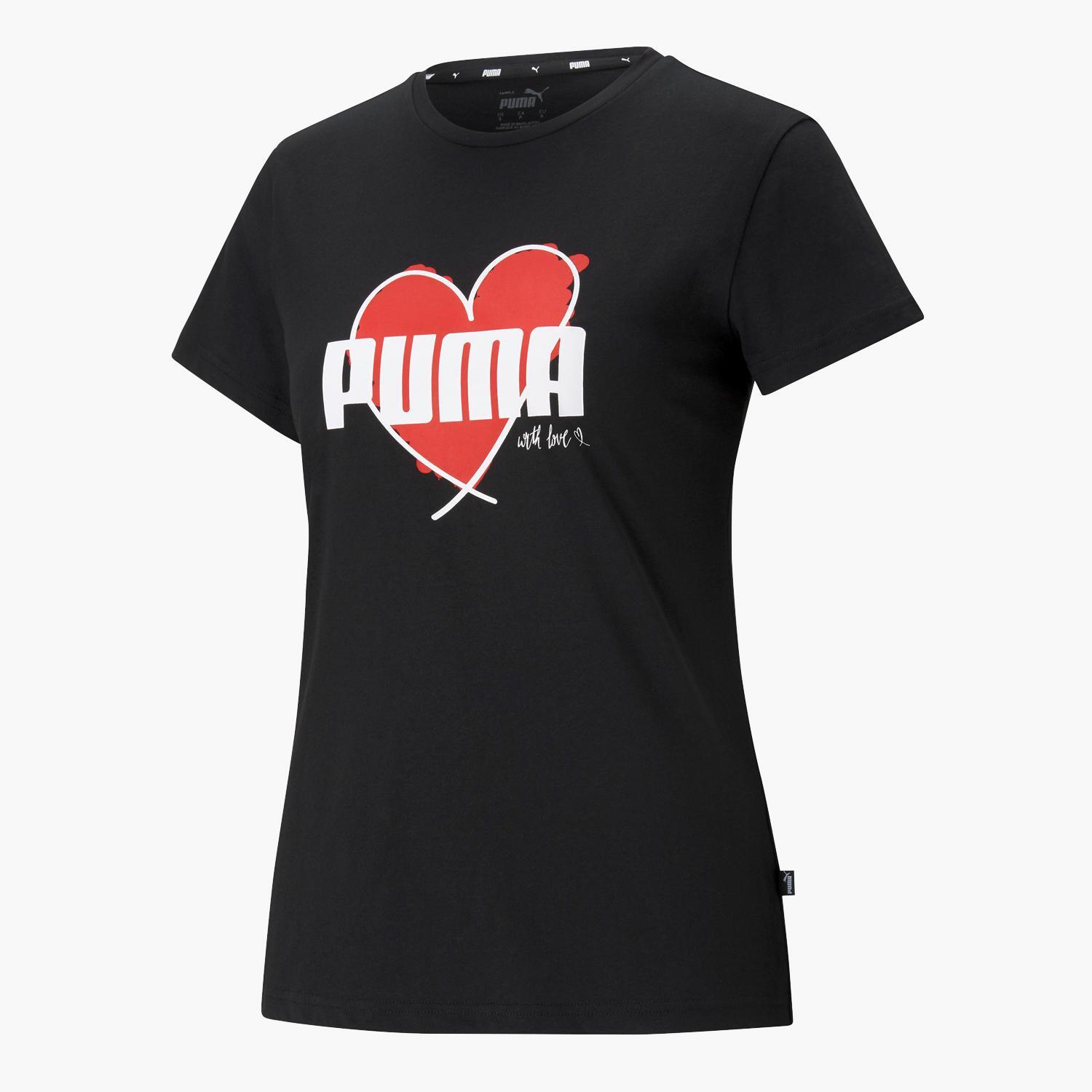 Puma Heart - Negro - Camiseta Mujer talla S