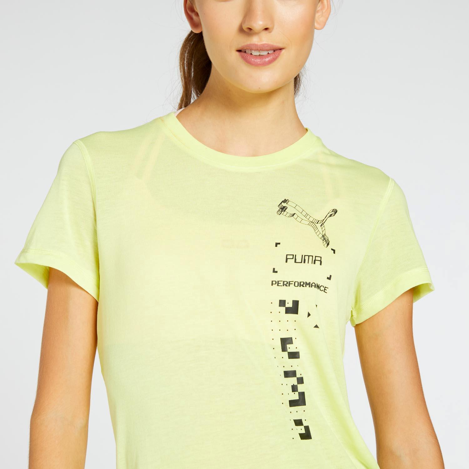 Puma Grafico - Amarillo - Camiseta Running Mujer talla L