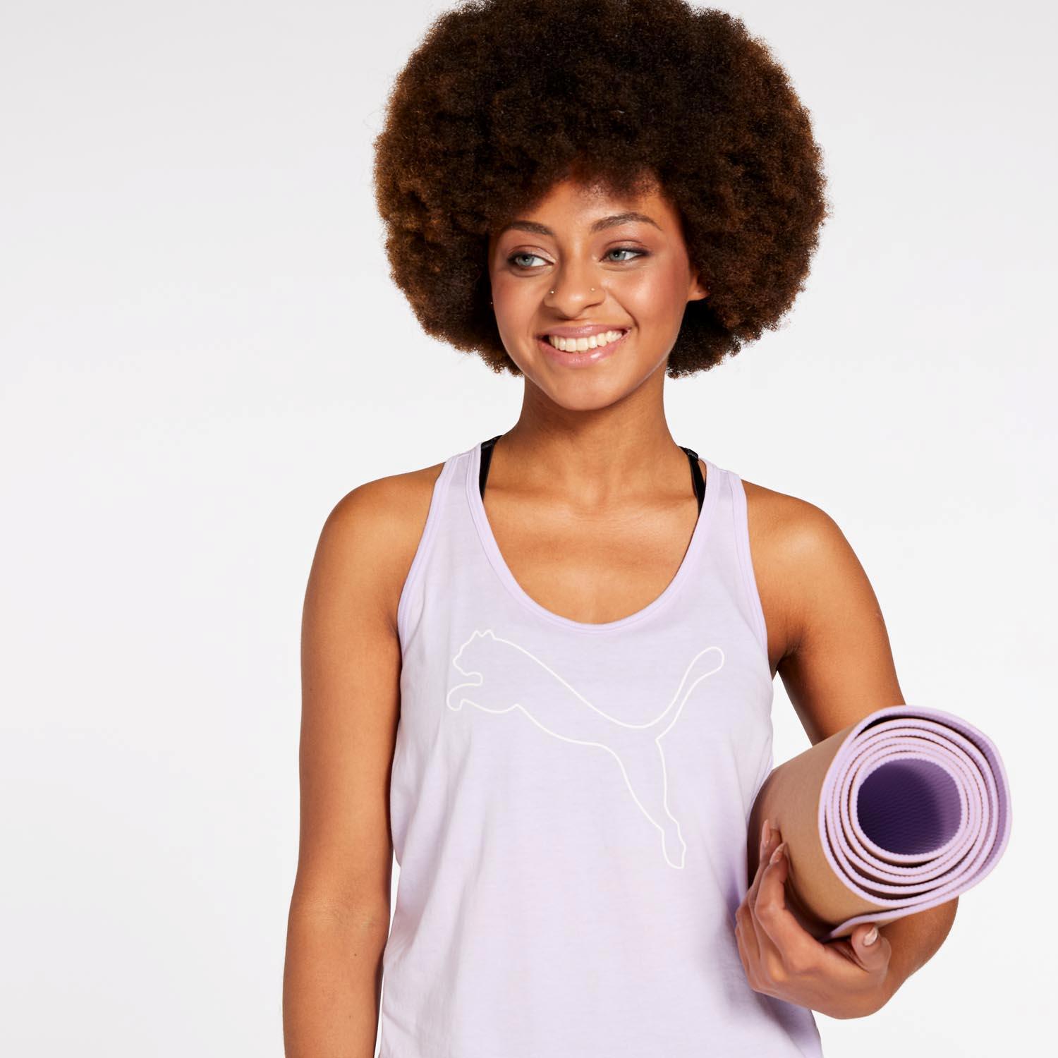 Puma Rtg Logo - Morado - Camiseta Fitness Mujer talla L