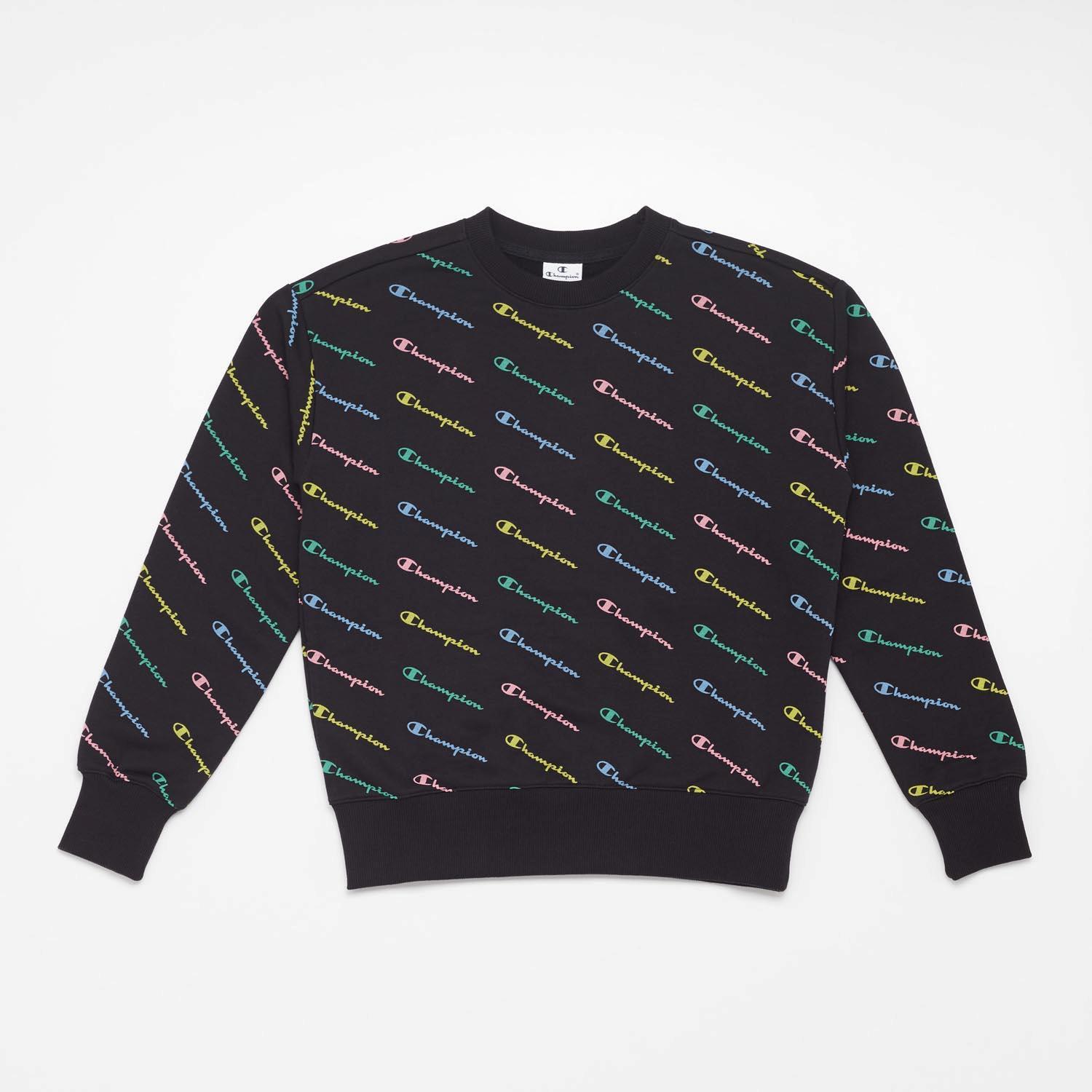 champion sueter negro letra