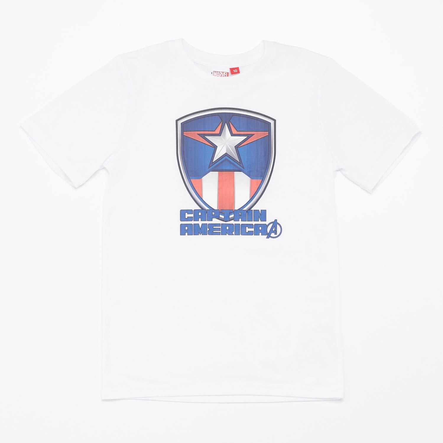 Camiseta Capitán América - Blanco - Camiseta Chico Marvel talla 10