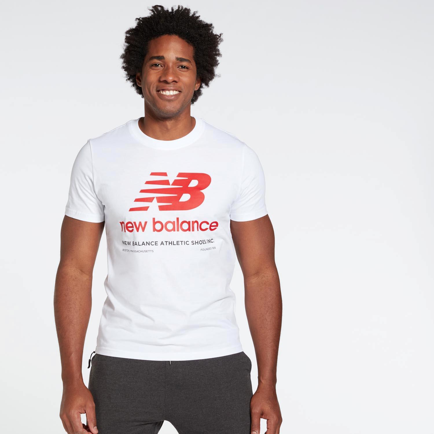 New Balance Athletic Wit T-shirt Heren