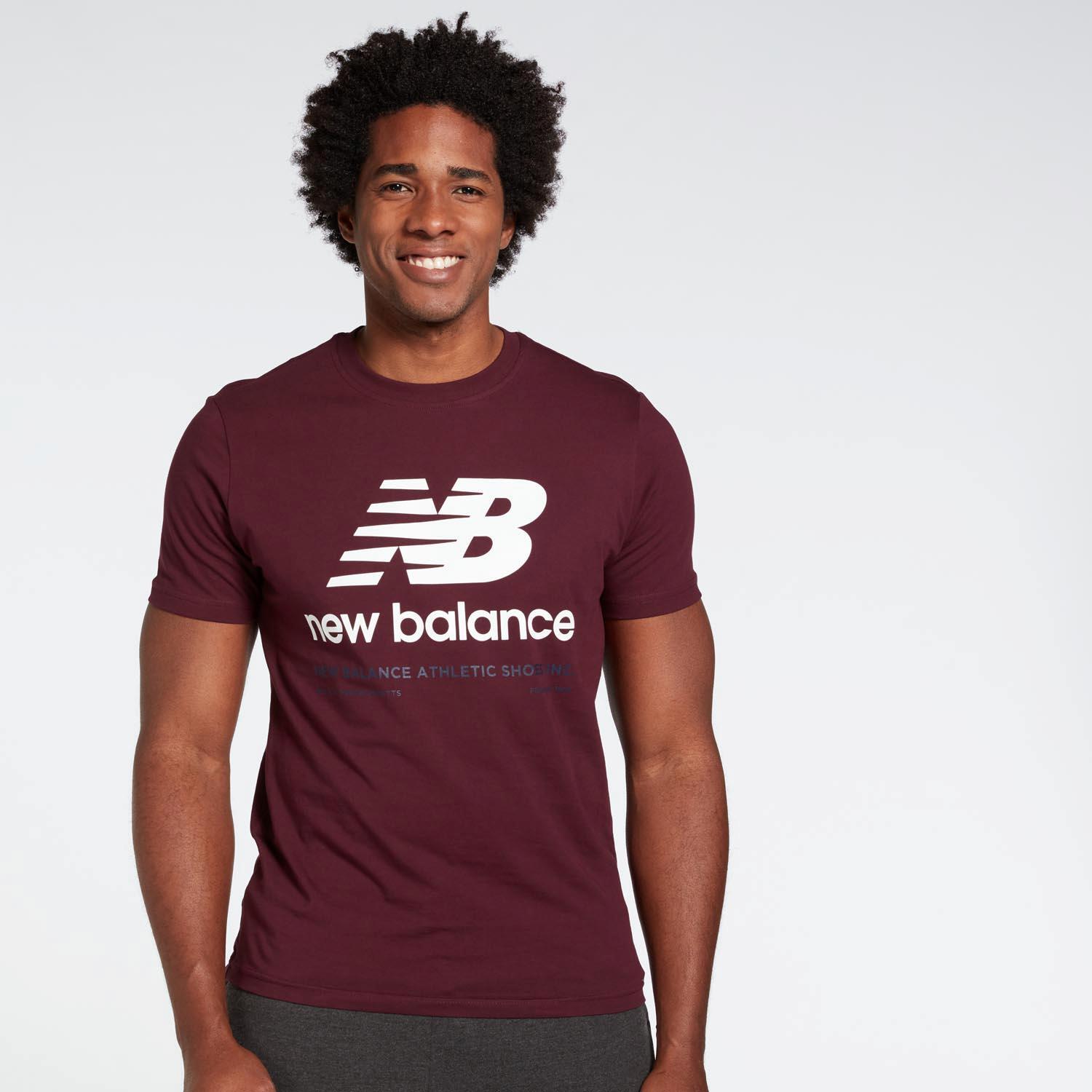 New Balance Athletic Bordeaux T-shirt Heren