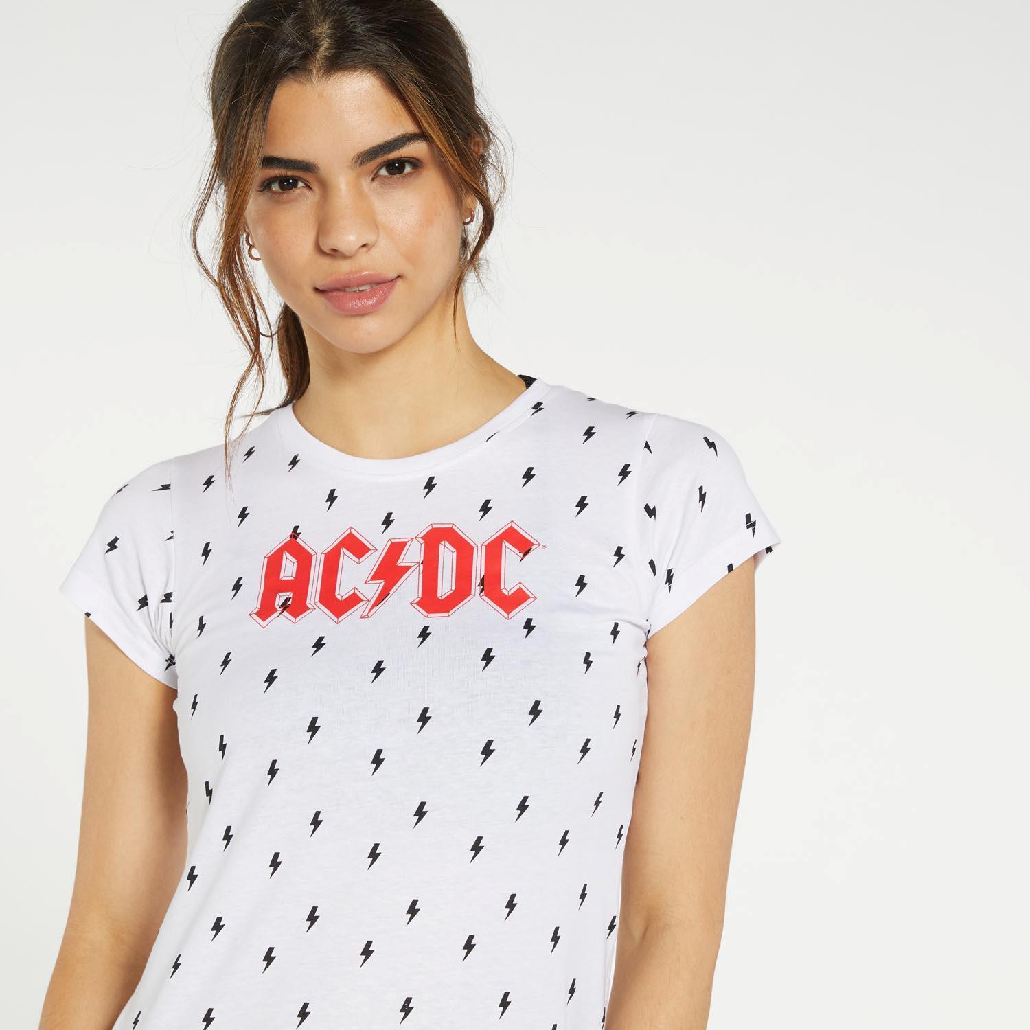 Camiseta ACDC - Blanco - Camiseta Mujer talla 2XL