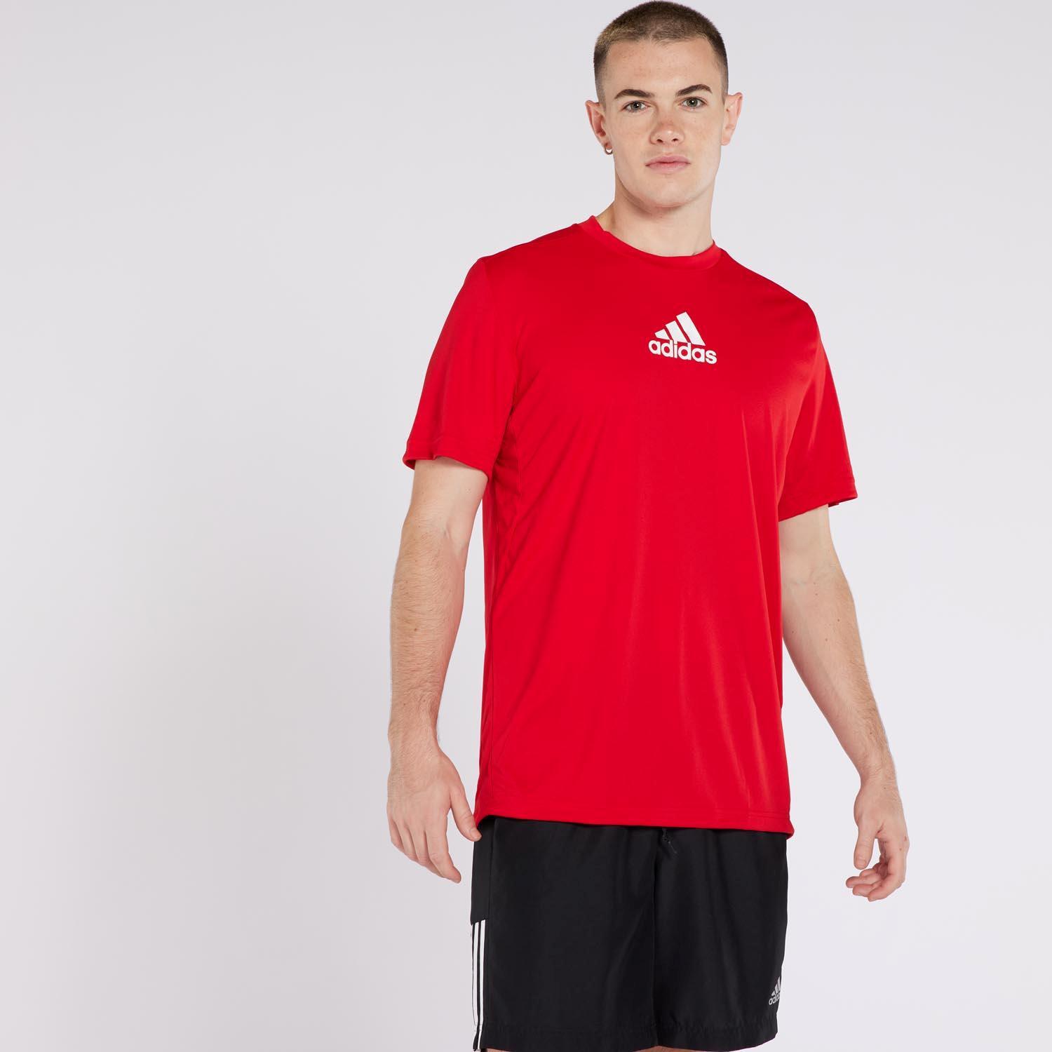 adidas 3 Bandes-Rouge-T-shirt Running Homme sports taille XL