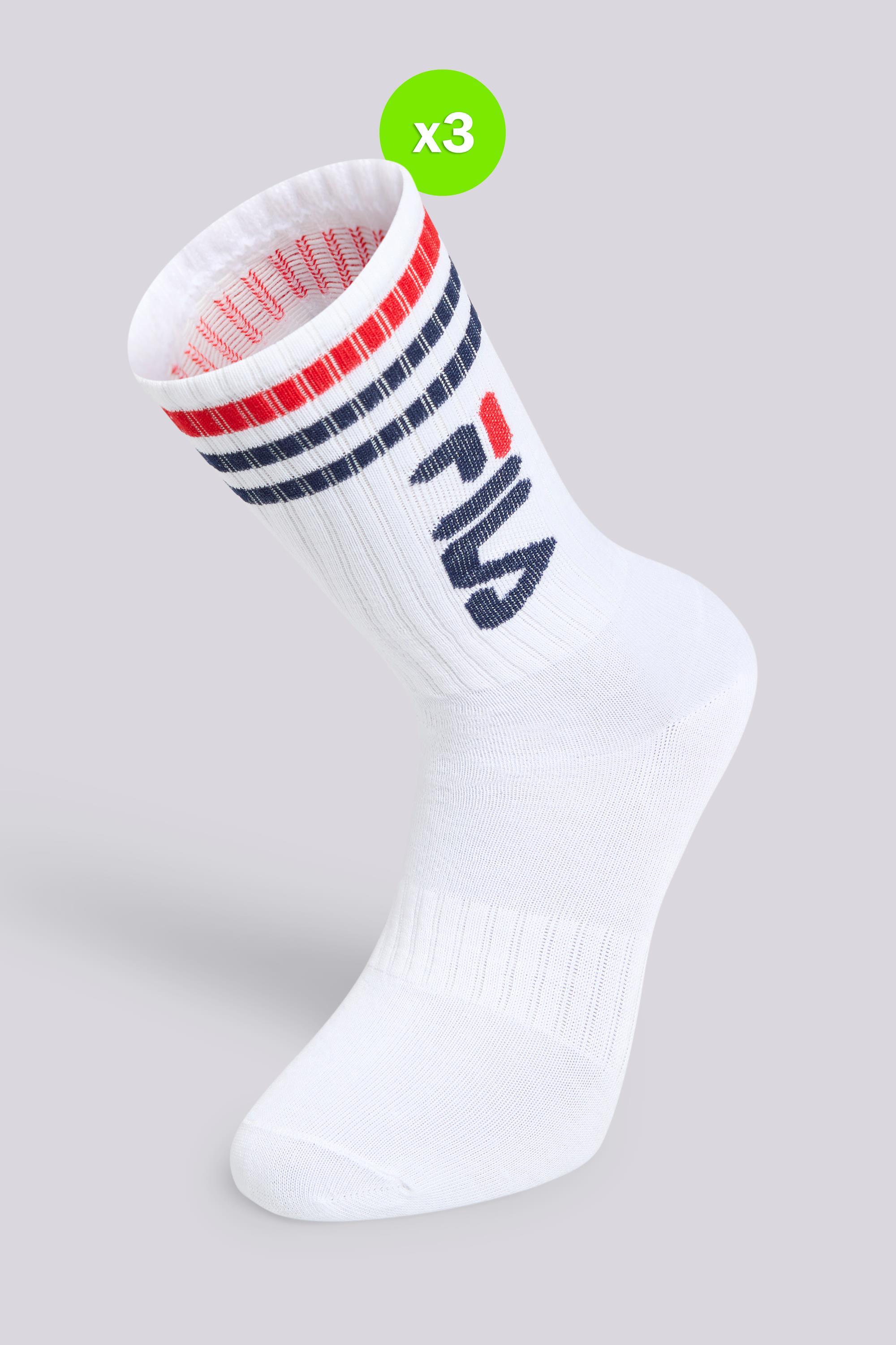 Calcetines Largos Fila Blanco Calcetines Hombre Sprinter