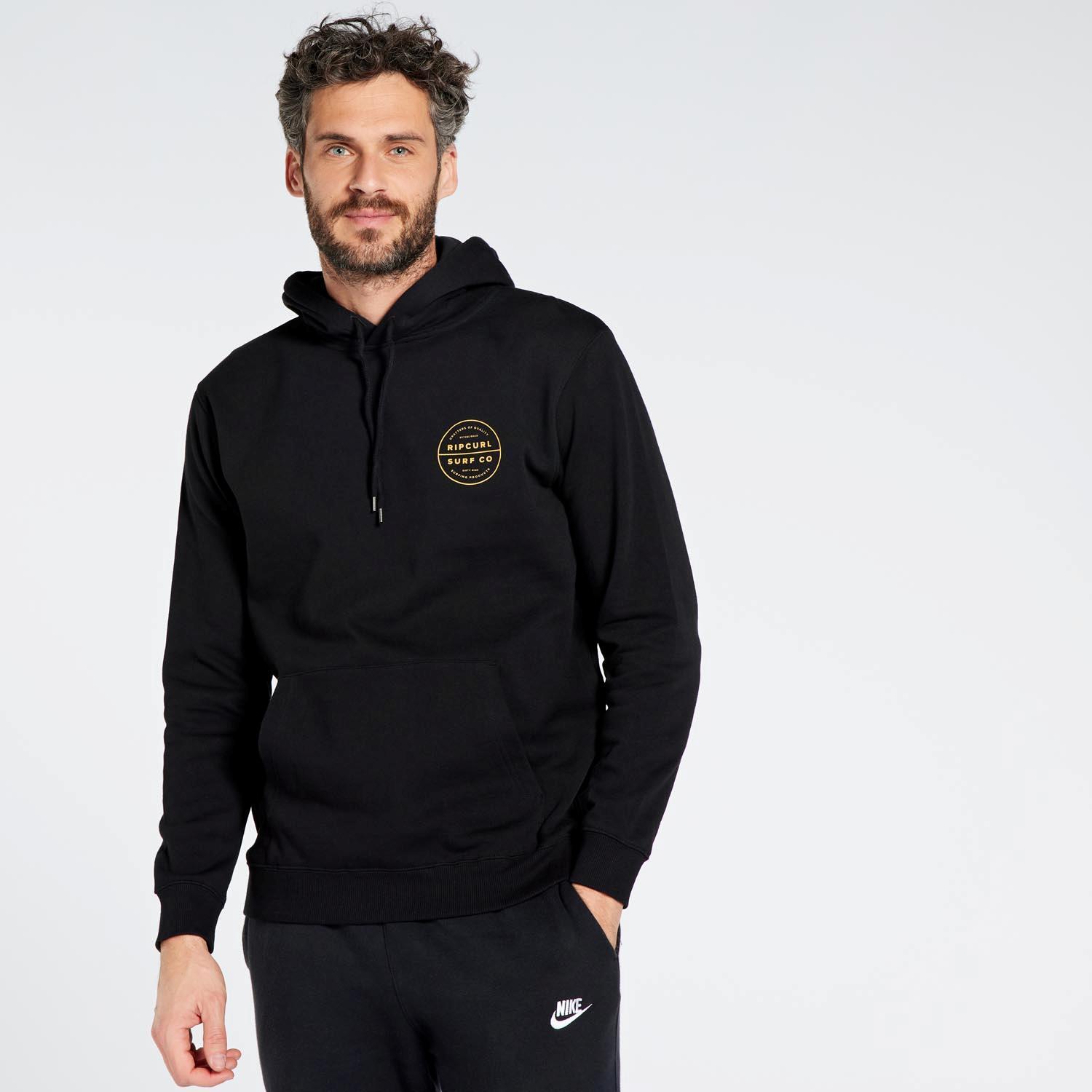 Rip Curl Re Entry - Negro - Sudadera Capucha Hombre talla S