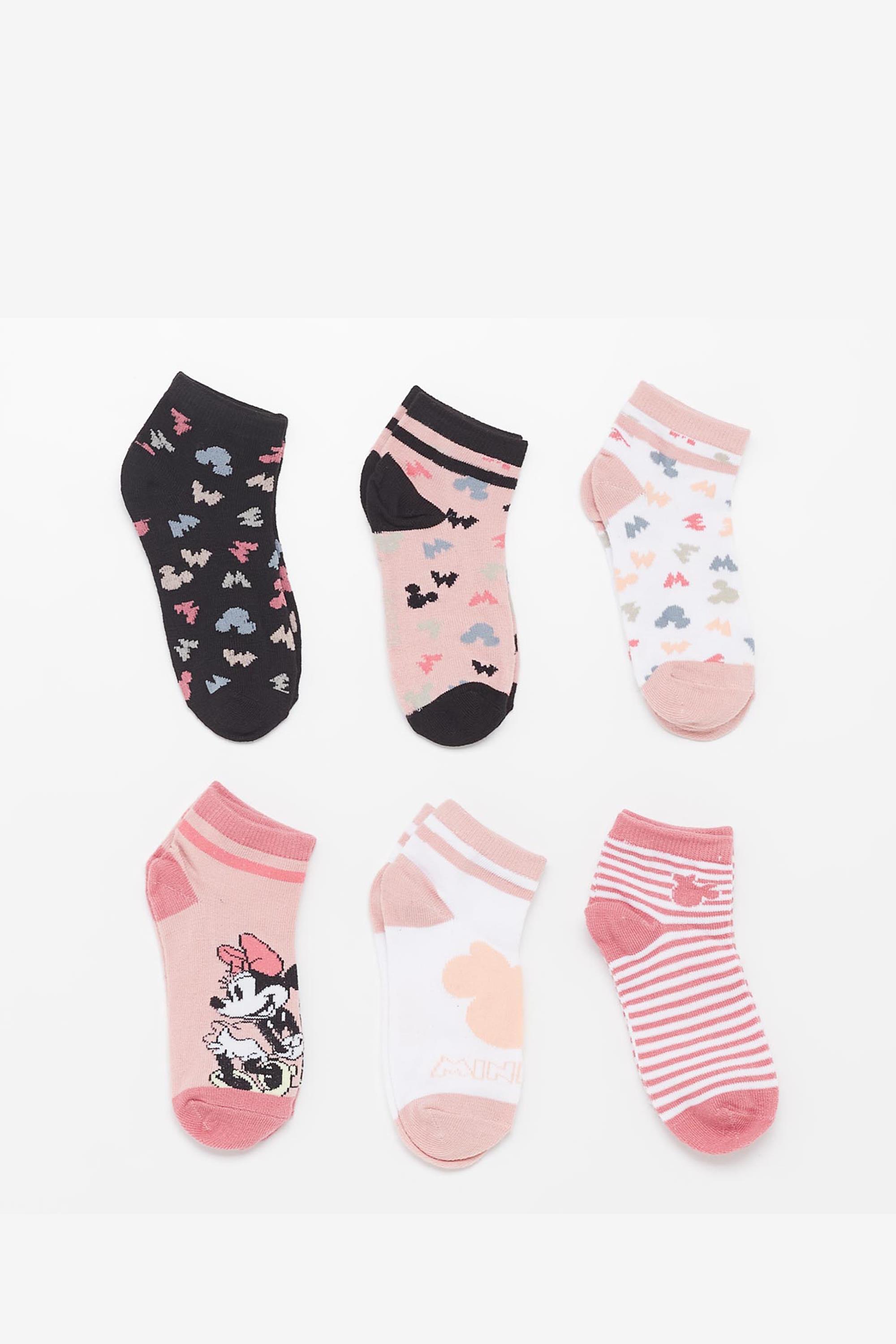 Calcetines Cortos Minnie - Rosas - Calcetines Niña talla T.U.