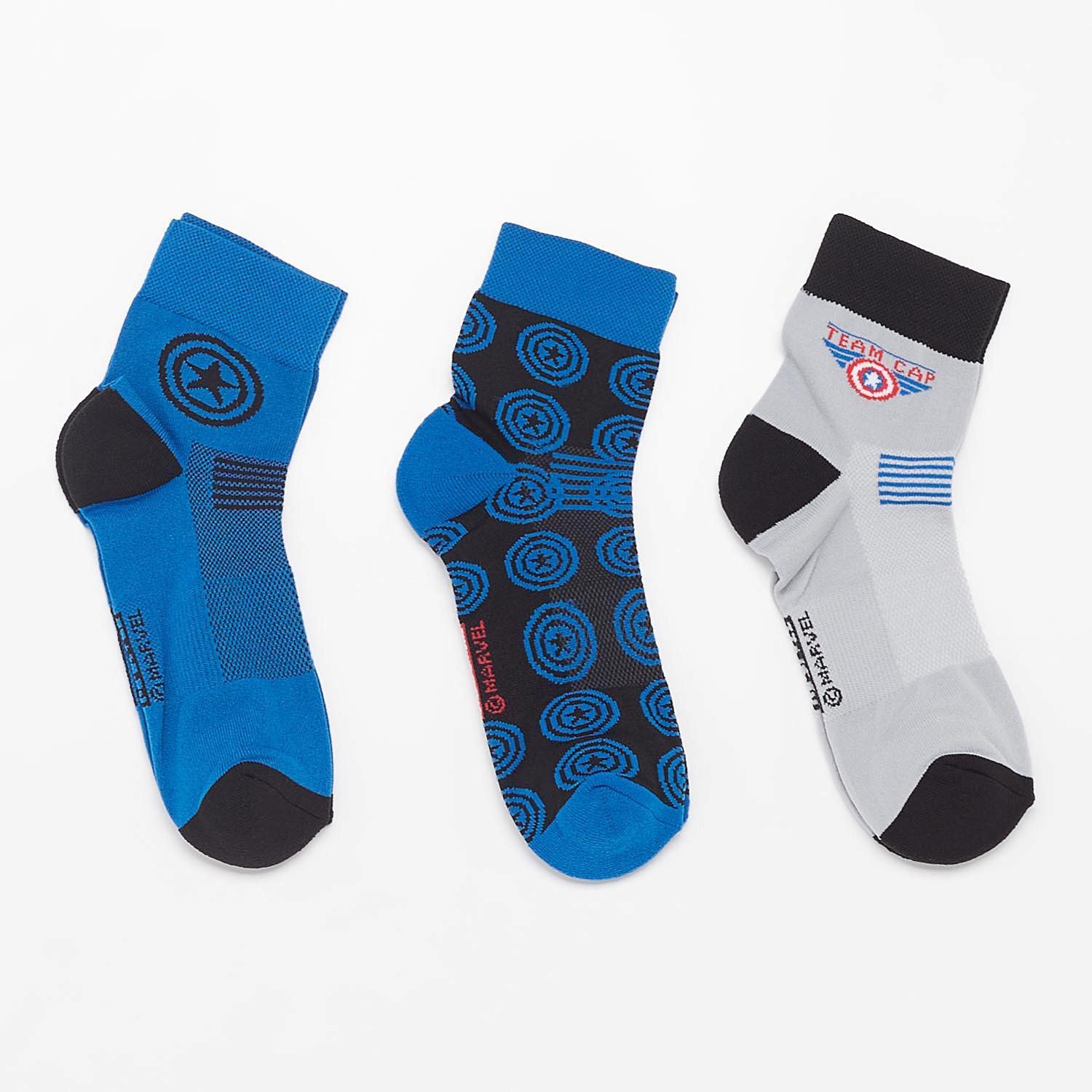 Calcetines Capitan América - Negros - Calcetines Hombre talla L