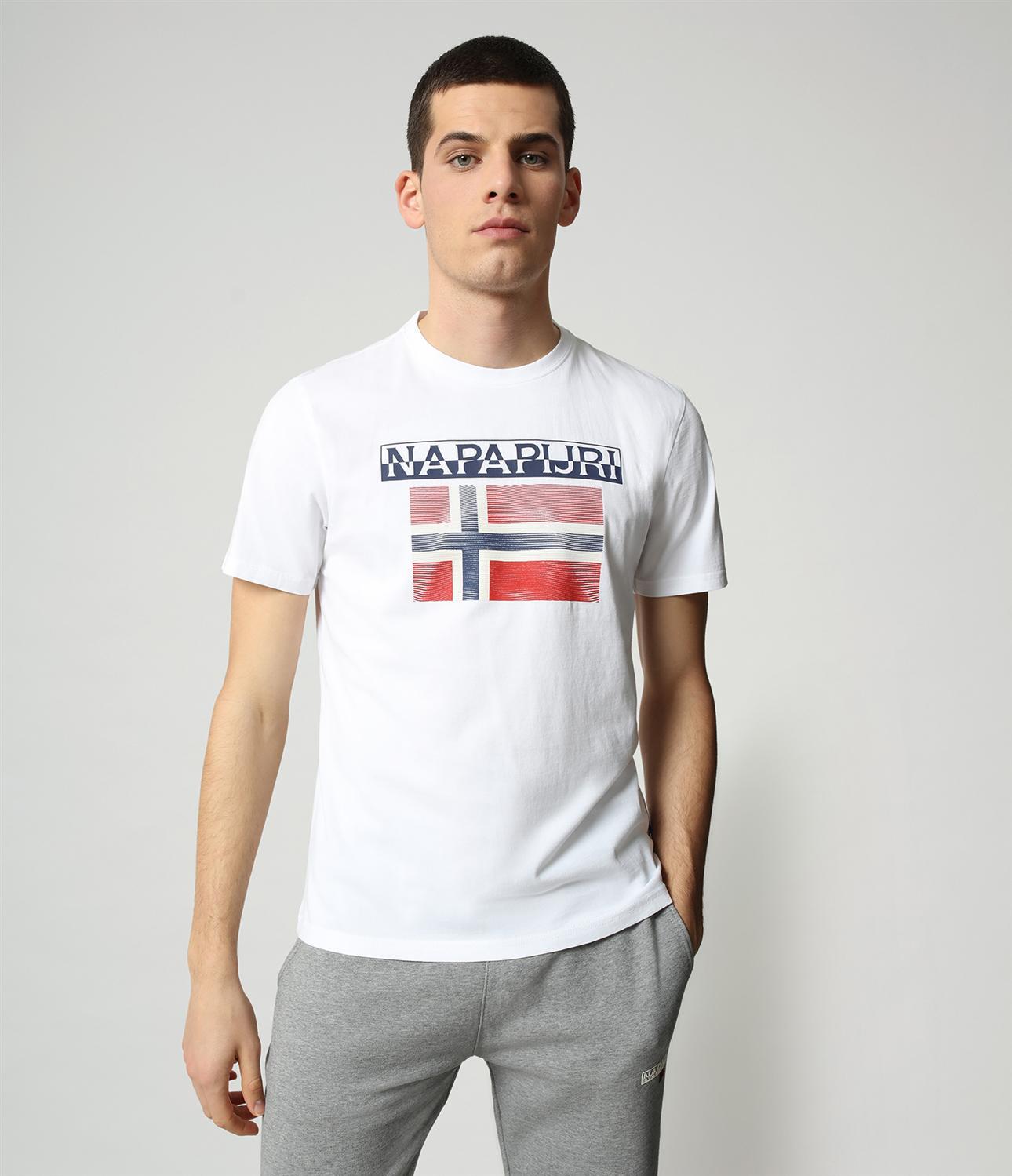 T-shirt  Surf Flag - Branco - Montanha Homem tamanho L