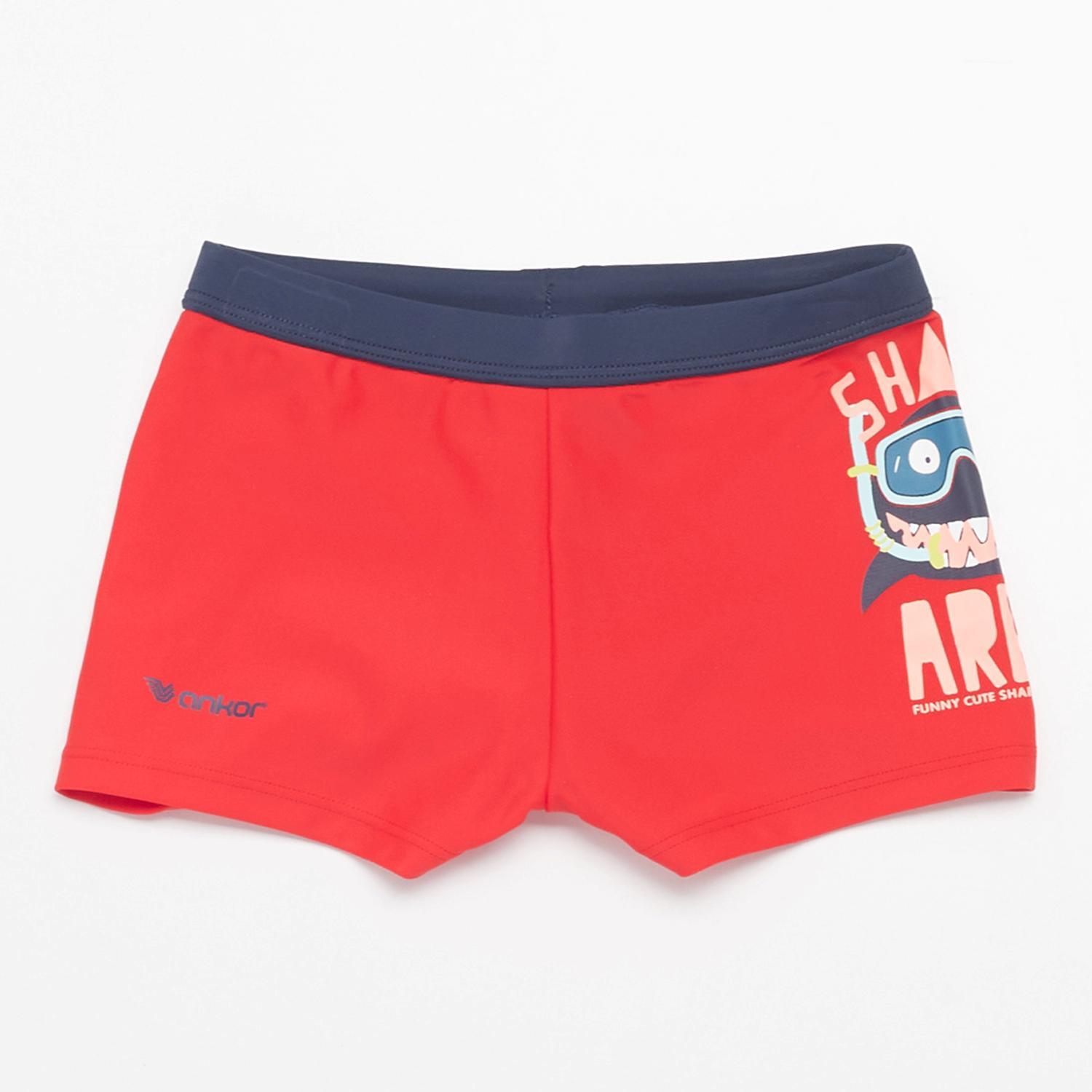 Ankor Kid Bañador Boxer Nylon Tech Cloro - ROUGE sports taille 4