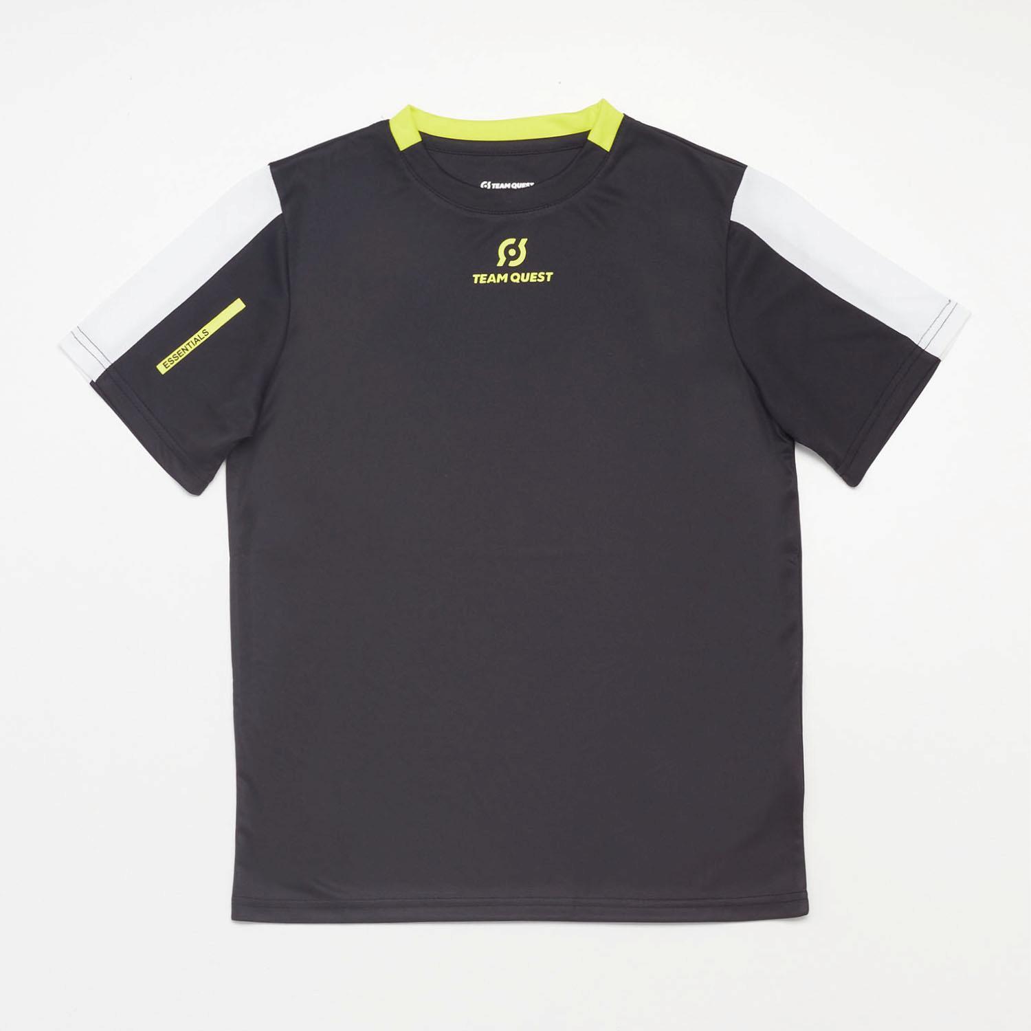 Team Quest Basics - Negro - Camiseta Fútbol Chico talla 16