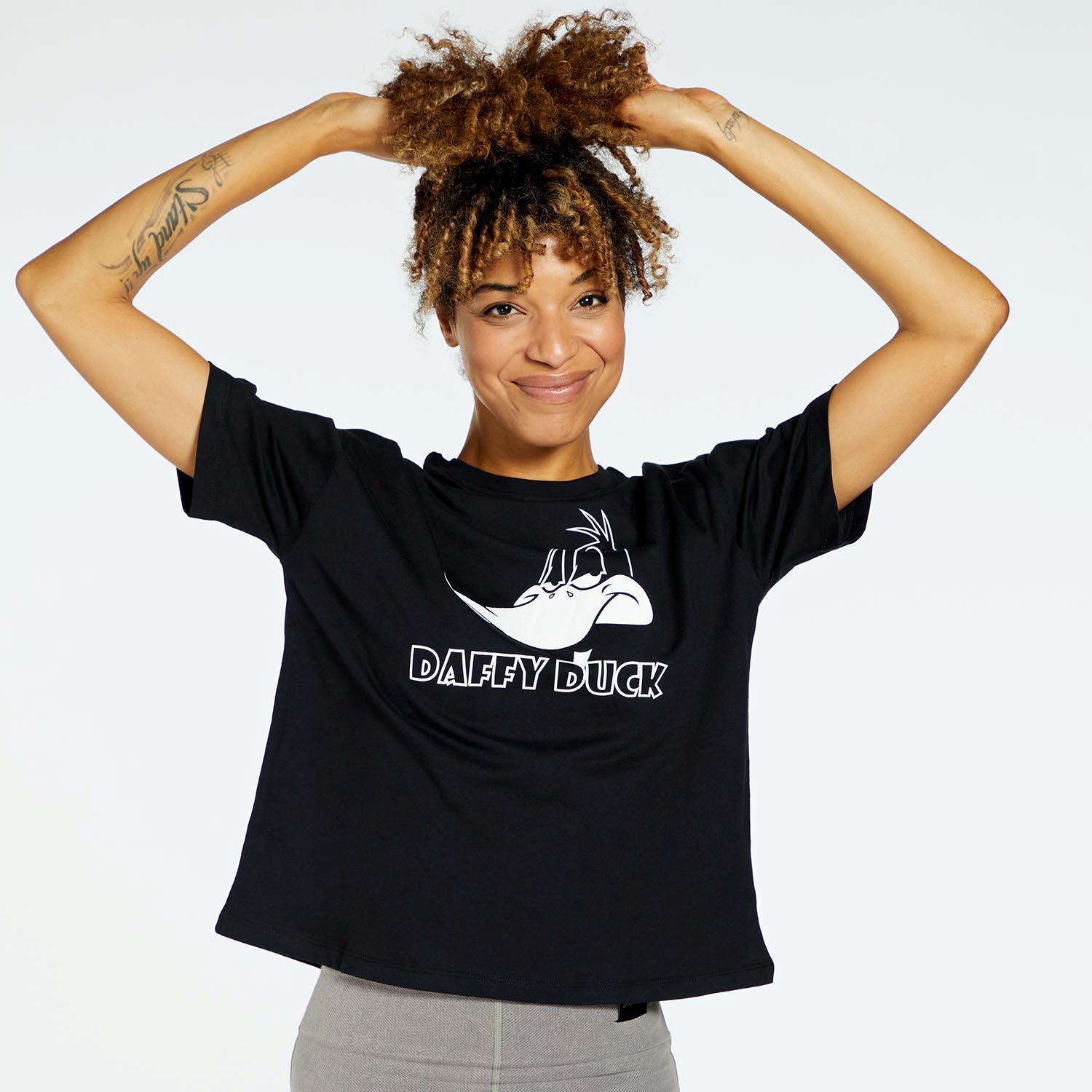 005809-wa L.toones Sra Camiseta M/c Duffy Duck Exc - NOIR sports taille M