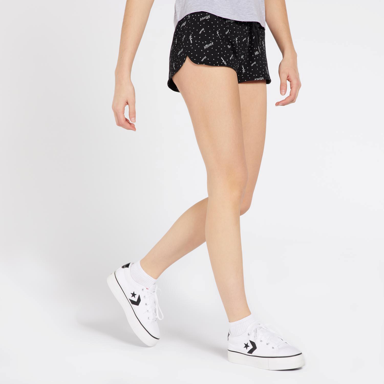 Pantalón Corto Mickey - Negro - Pantalón Mujer Disney talla L
