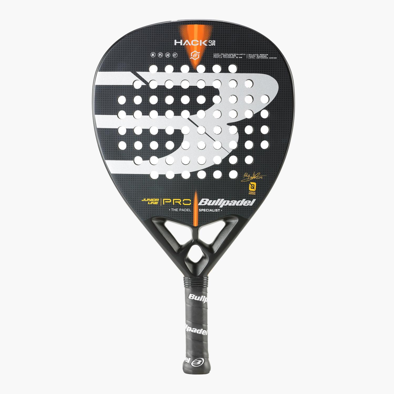 Bullpadel Hack 22-Noir-Raquette Padel Garçon sports MKP taille T.U.