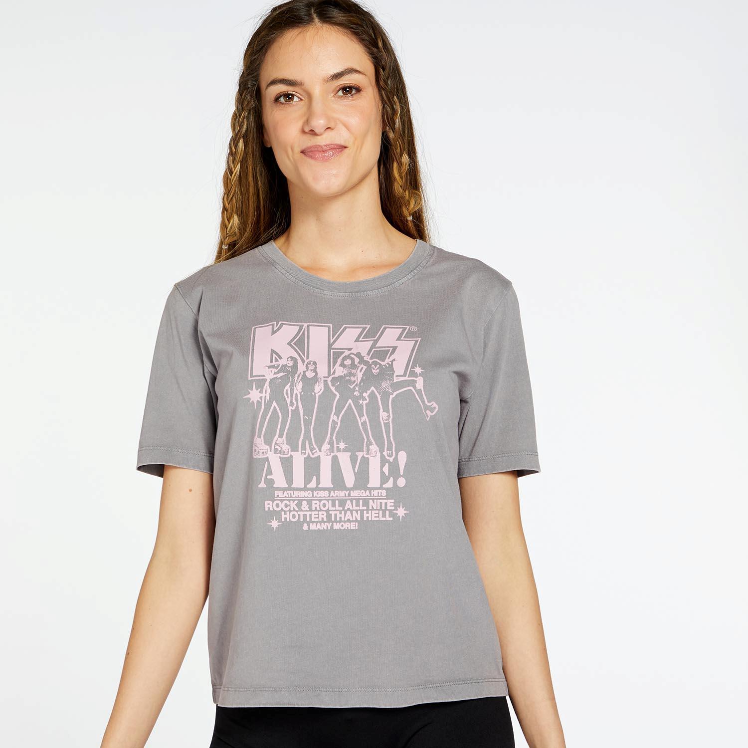 T-shirt Kiss-Gris-T-shirt femme sports taille S