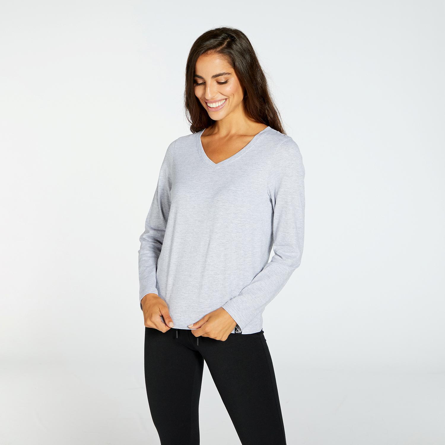 Up Basic - Gris - T-shirt à manches longues pour femmes sports taille M