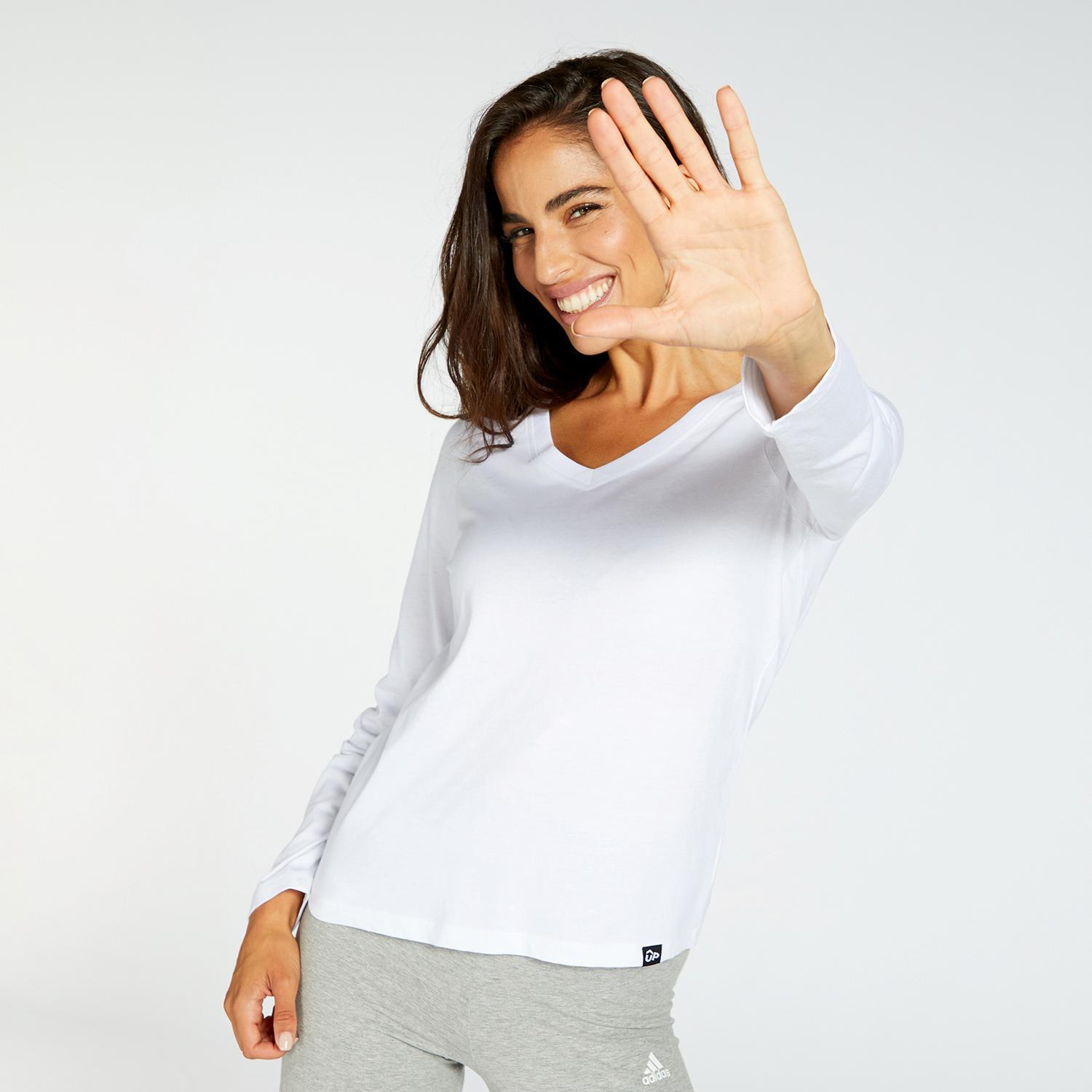 Up Basic - Blanc - T-shirt à manches longues pour femmes sports taille 2XL