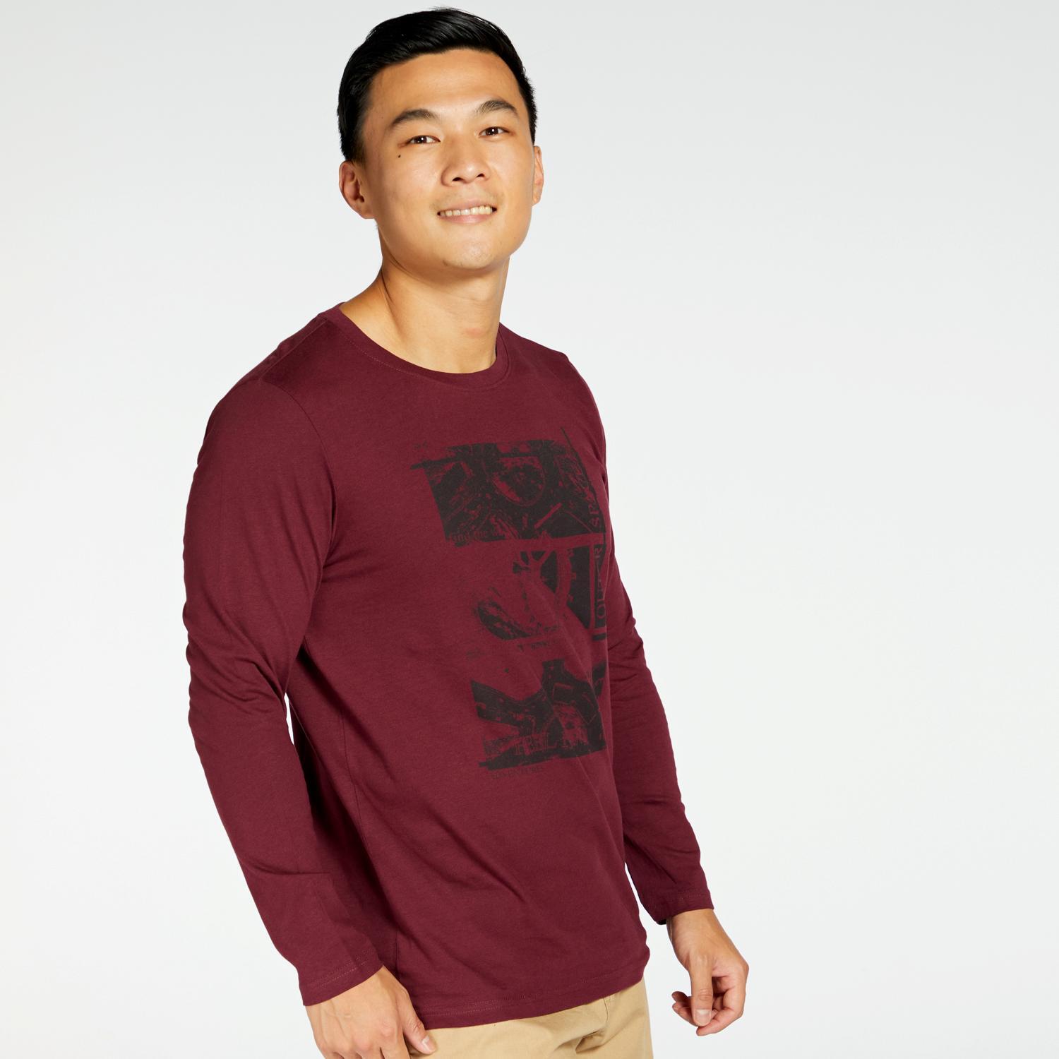 Up Stamps - Bordeaux - T-shirt à manches longues pour hommes sports taille L