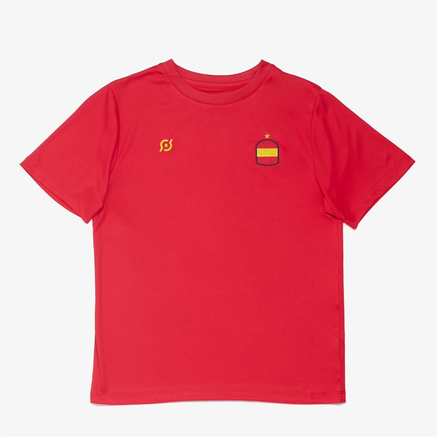 Mundial Es Jr Camiseta M/c Pol. España Futbol - ROUGE sports taille 14