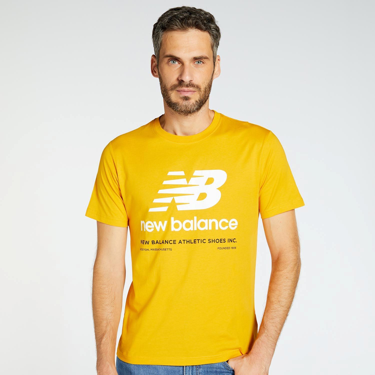 New Balance Frame Geel T-shirt Heren