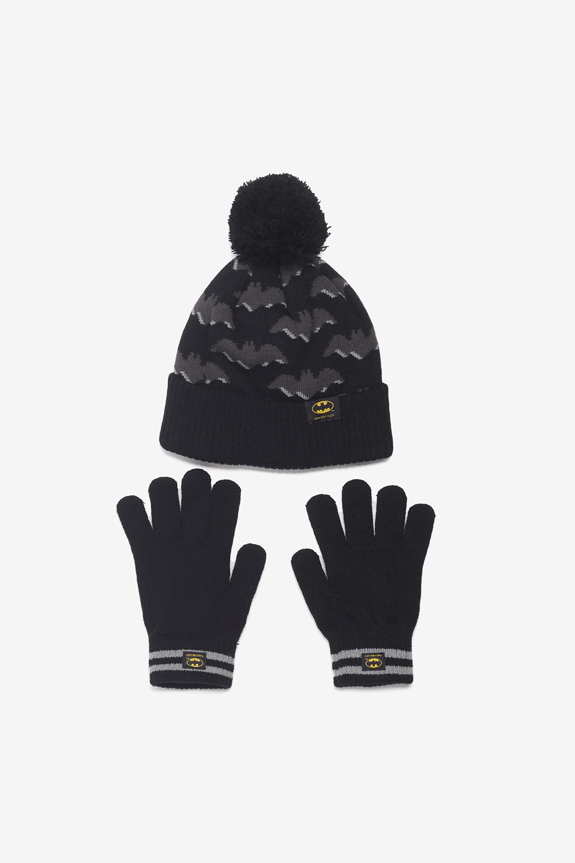 Gorro + Guantes Batman - Gorro Invierno Niños talla T.U.