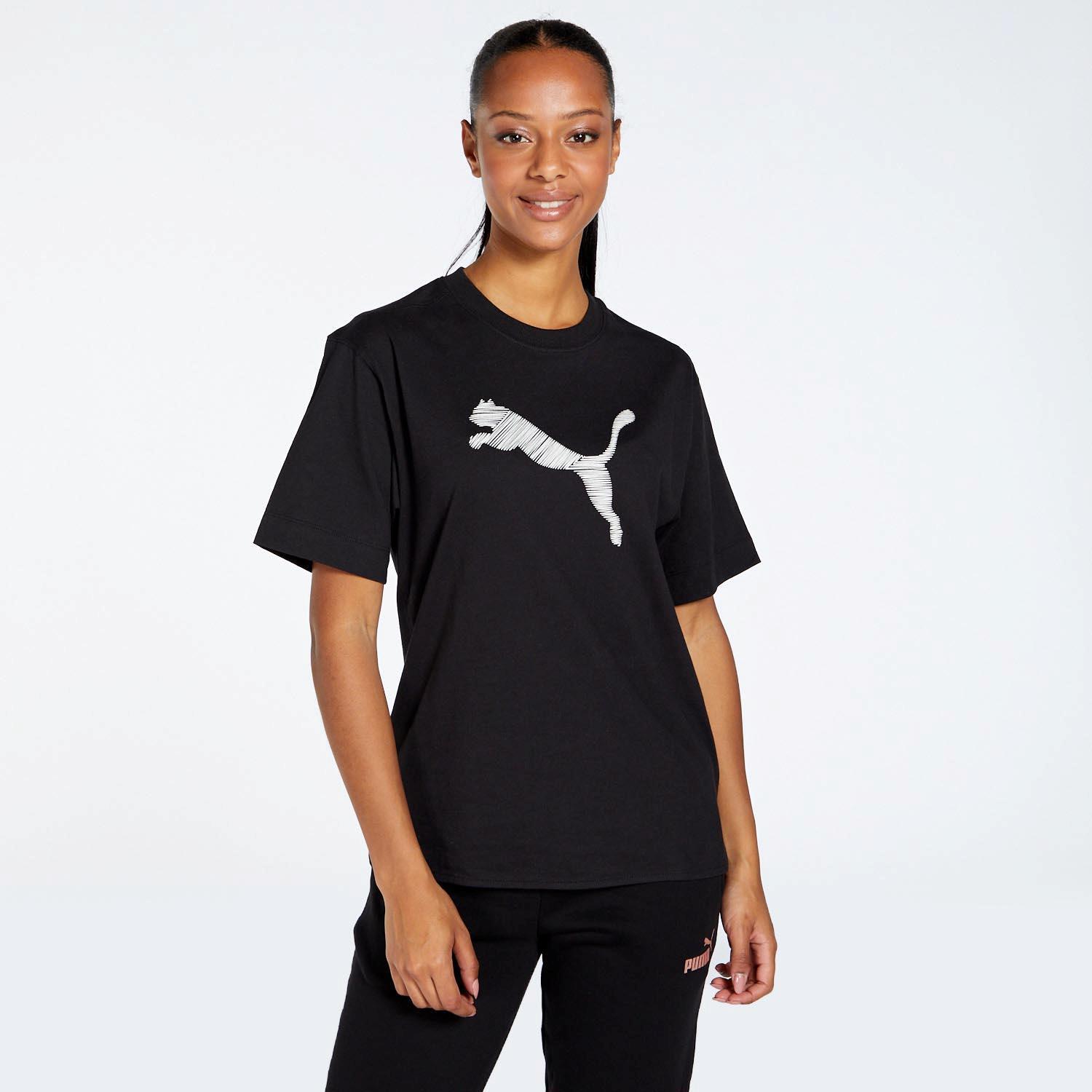 Puma T-shirt Zwart T-shirt Dames
