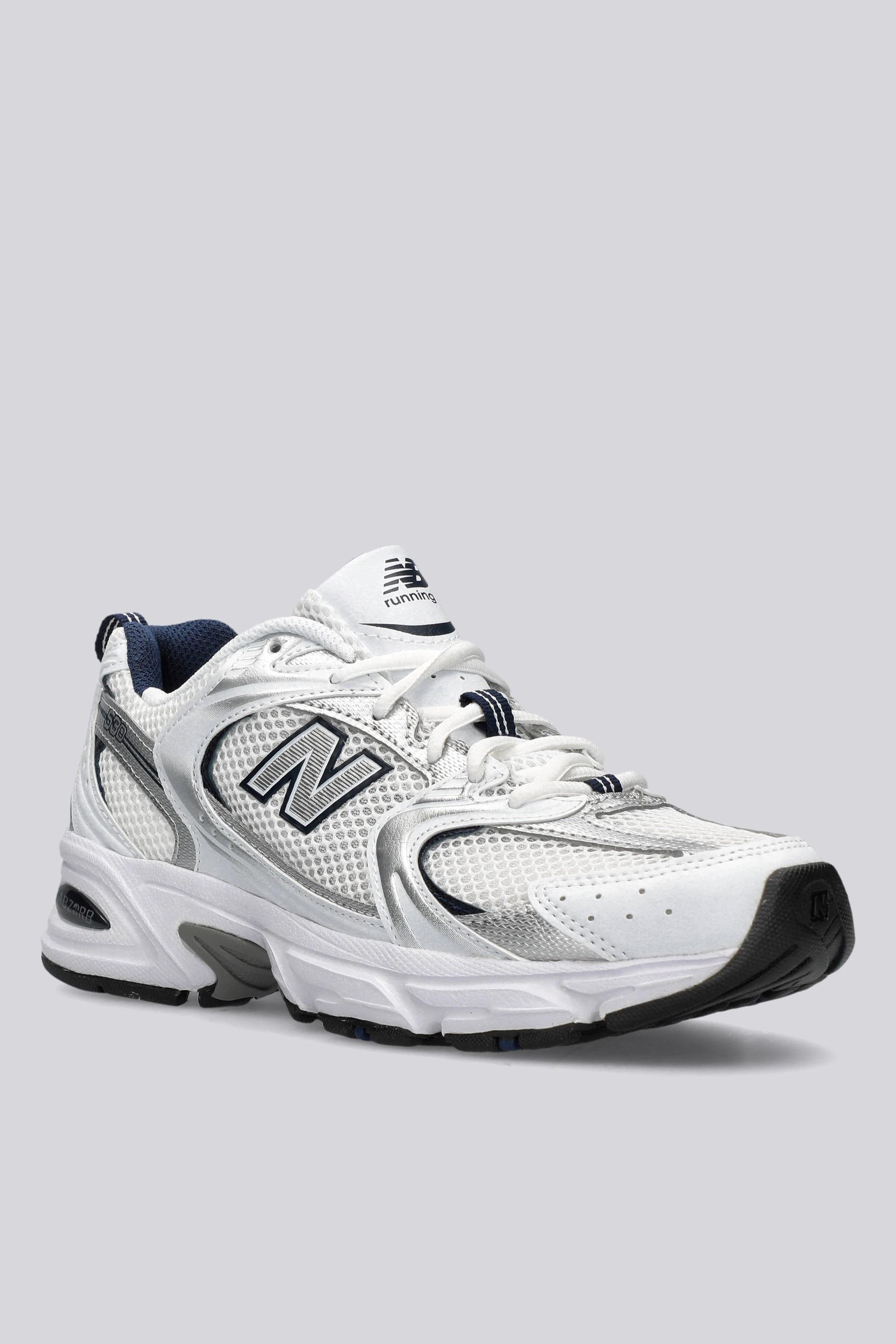 New Balance Para Homem. MR530 Sapatos 530 Branco/Azul (38.5), Plano, 1 A 3Cm, CordãO-image