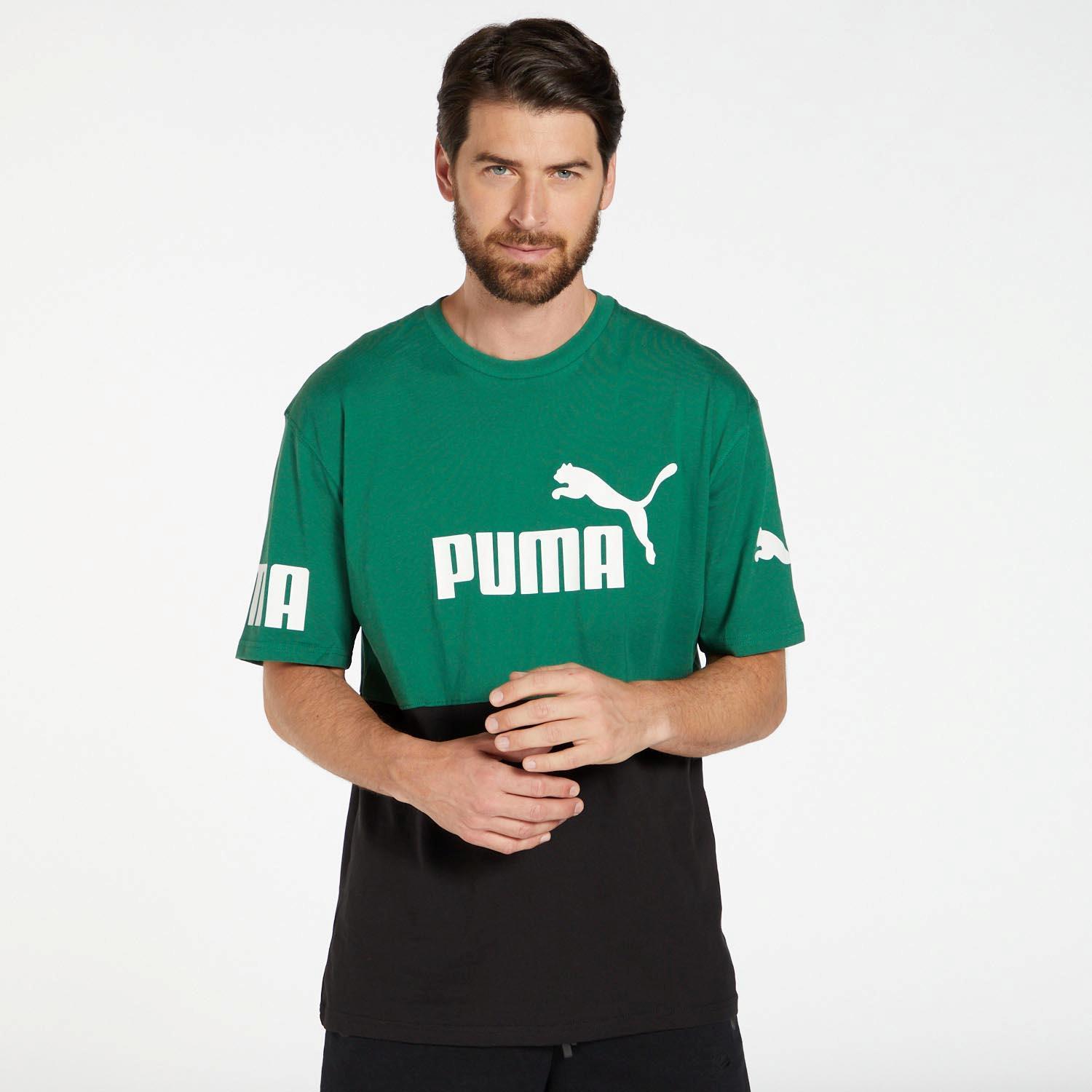 Puma Power Colourblock Groen T-shirt Heren