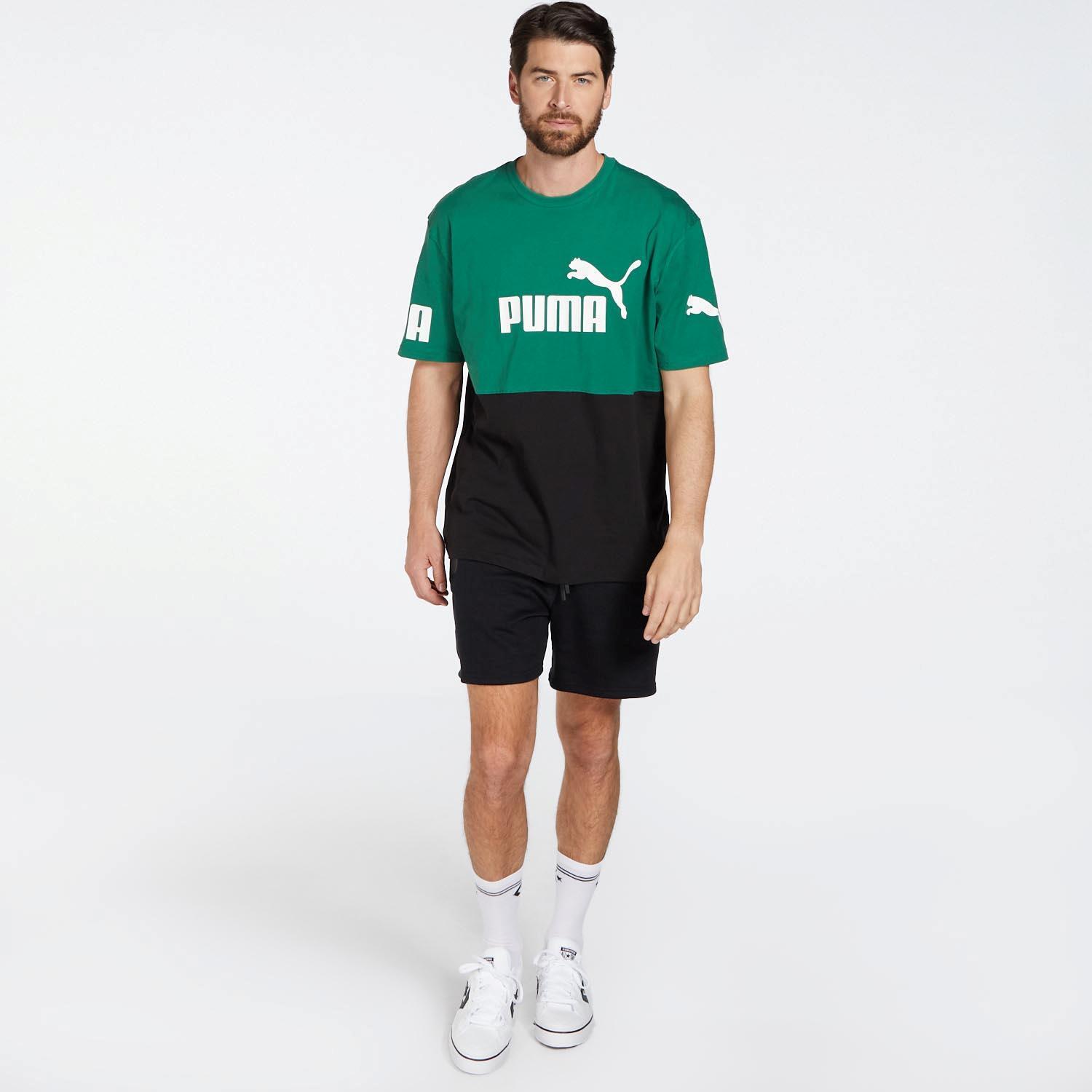 Puma Power Colourblock Groen T-shirt Heren