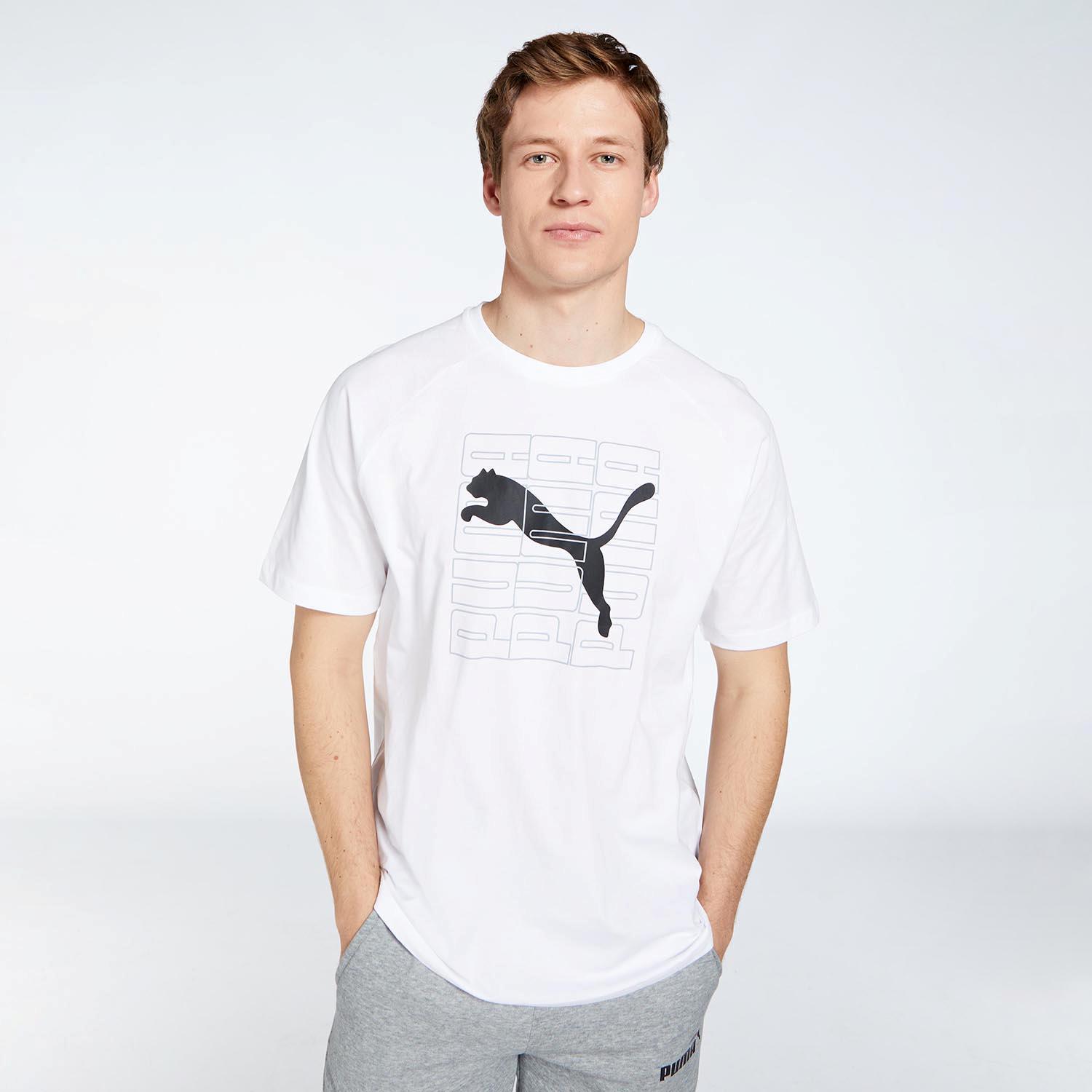 Puma T-shirt Wit T-shirt Heren