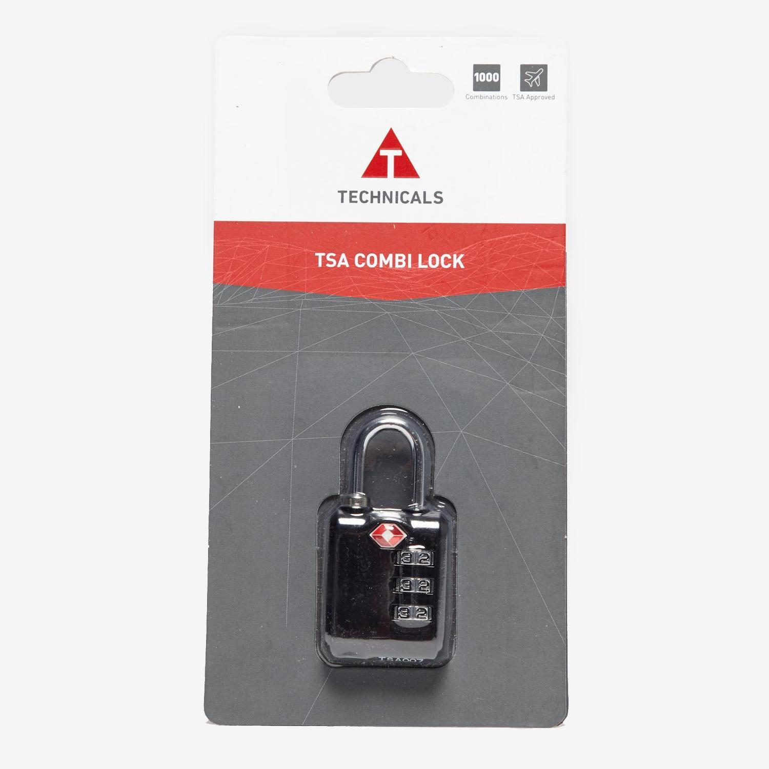 Technicals TSA-Approved Combination Lock - Preto - Cadeado tamanho UNICA