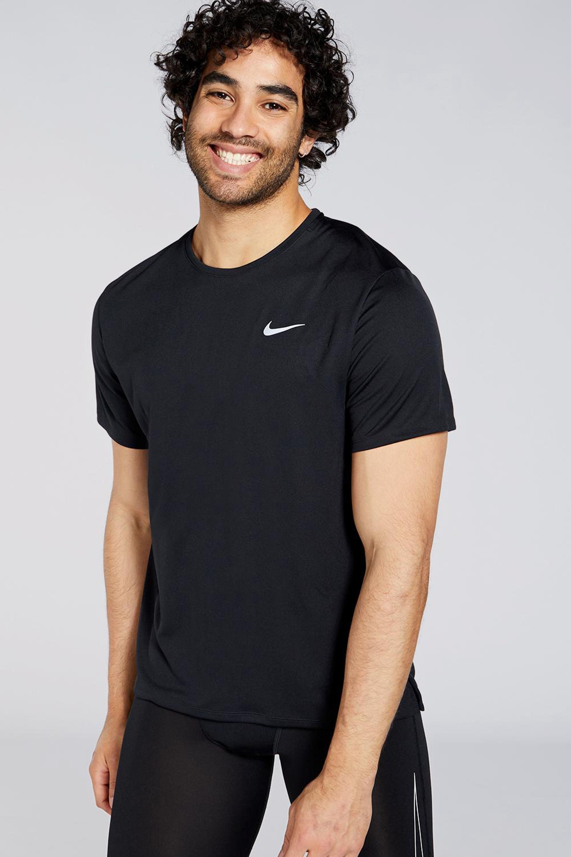 Nike Miler - T-Shirt Running Grande Homem Preto