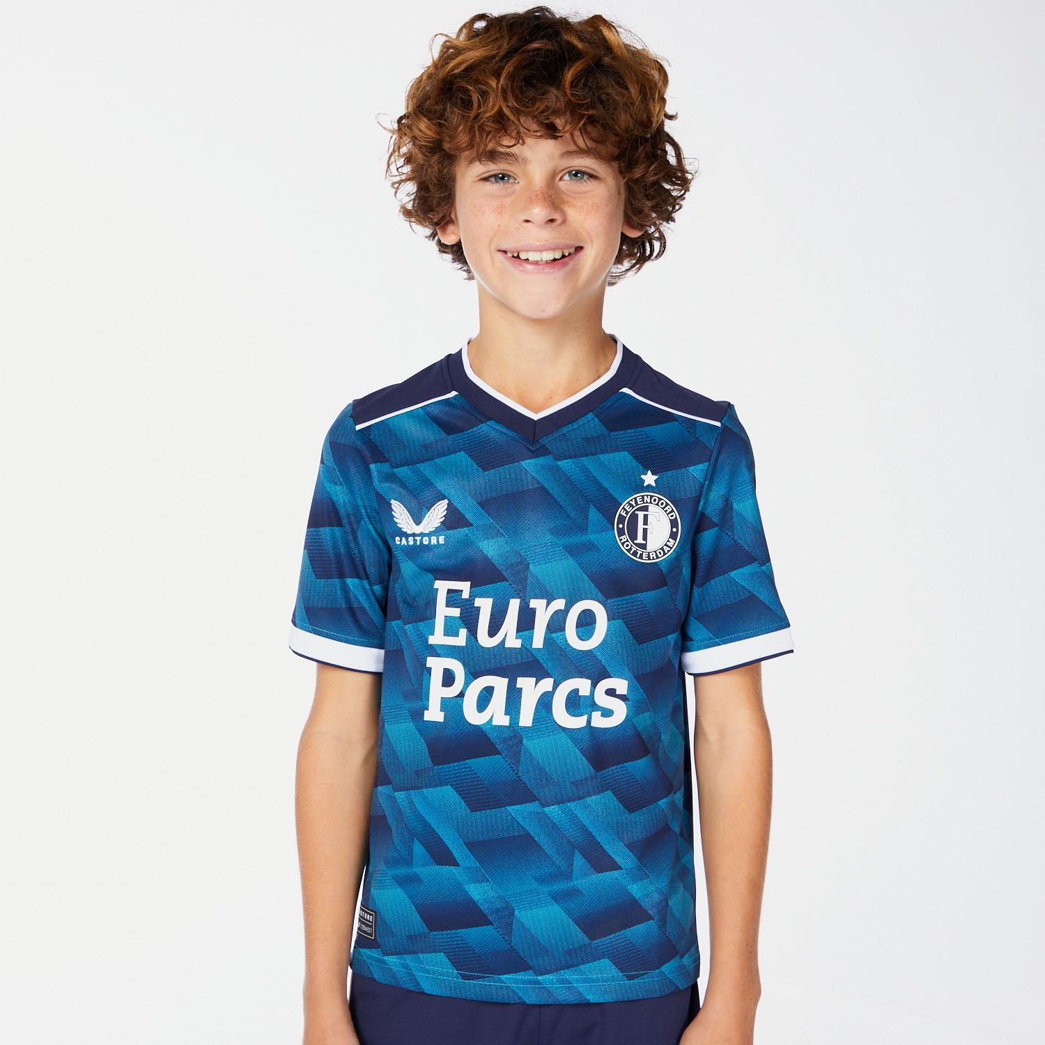 Castore Feyenoord 2e Tenue Shirt Blauw Voetbalshirt Kinderen