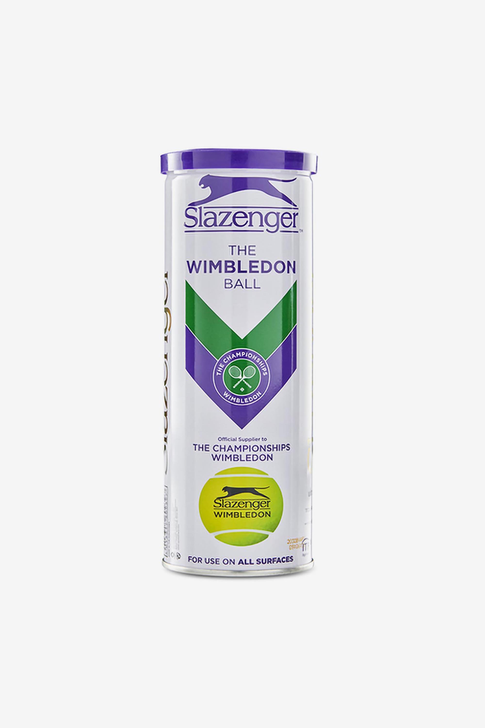 Slazenger Wimbledon - Amarillo - Bote 3 Pelotas Tenis talla UNICA