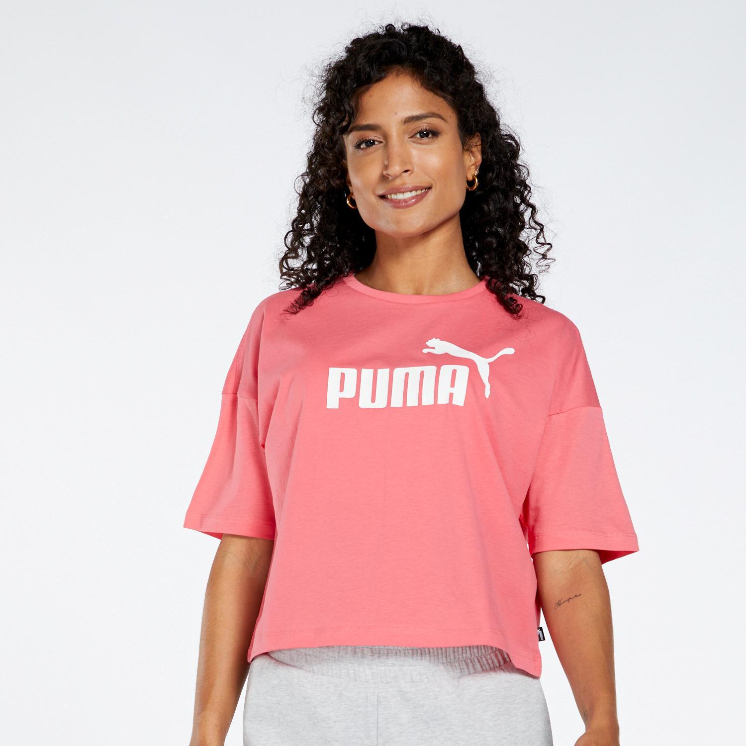 Ess - Rosa - Camiseta Crop Mujer talla