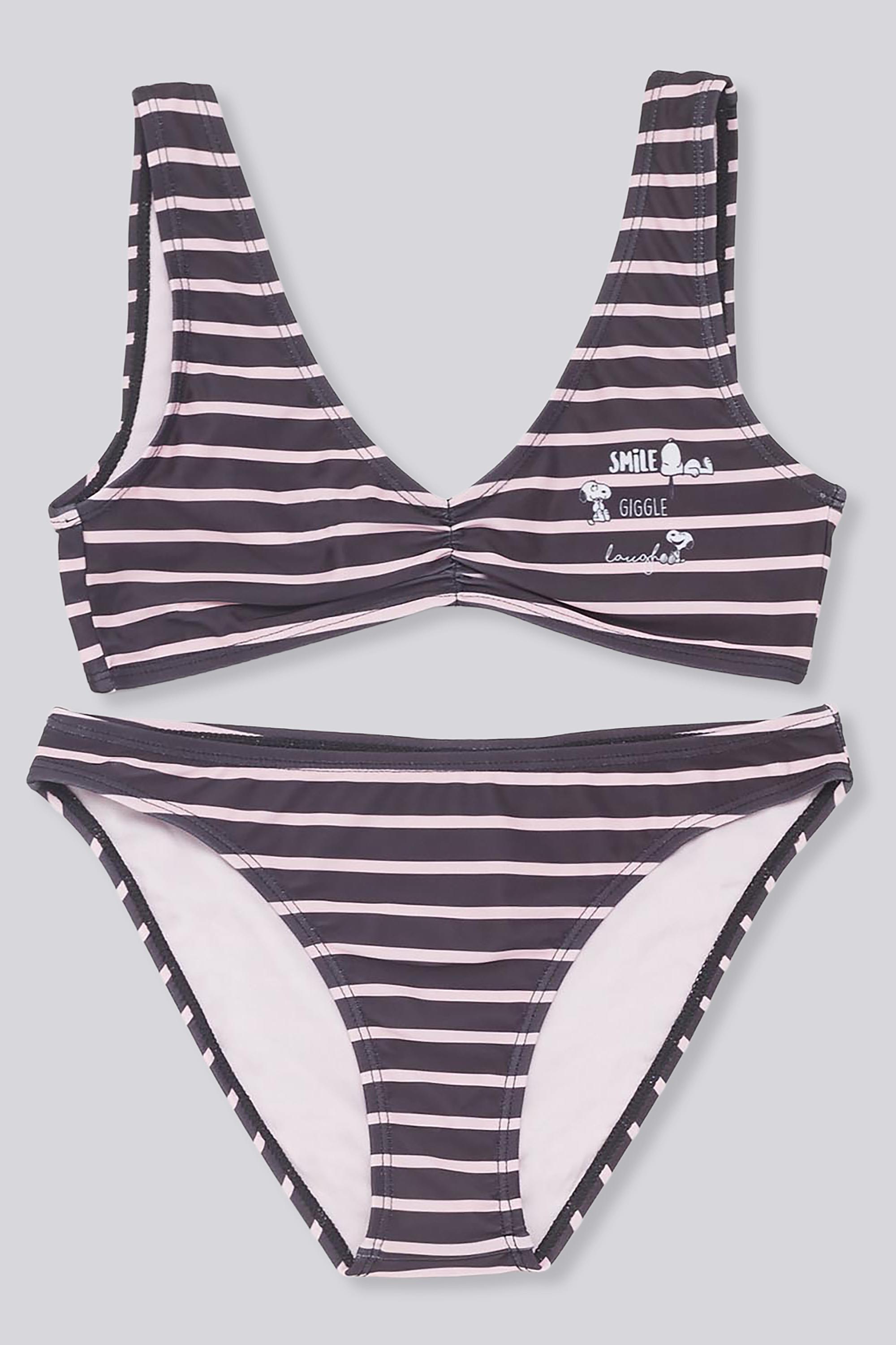 Bikini Snoopy - Negro - Bikini Rayas Niña talla 8