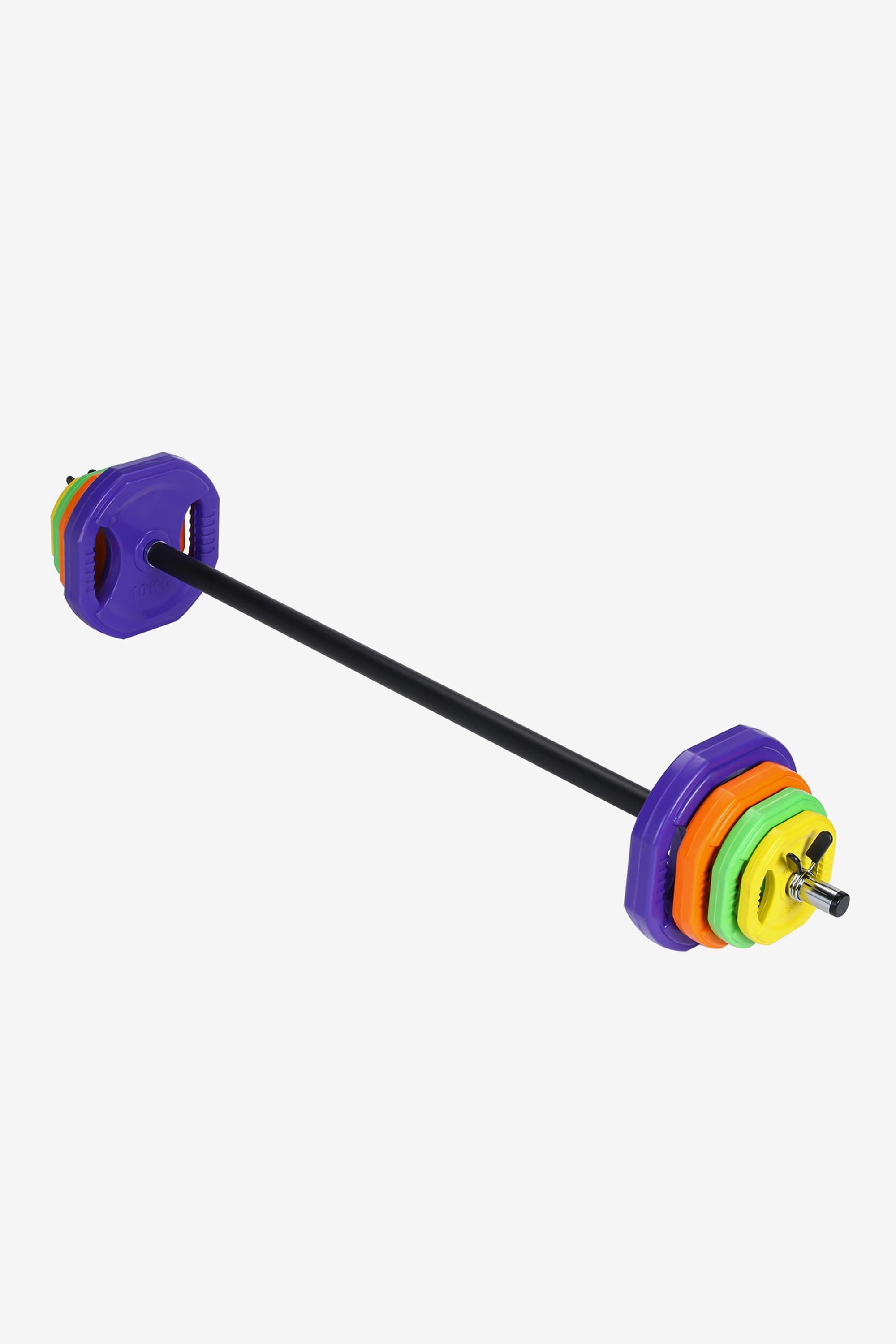 Set Pump 40kg Fitness Tech - Colores - Set Barra + Pesas MKP talla UNICA