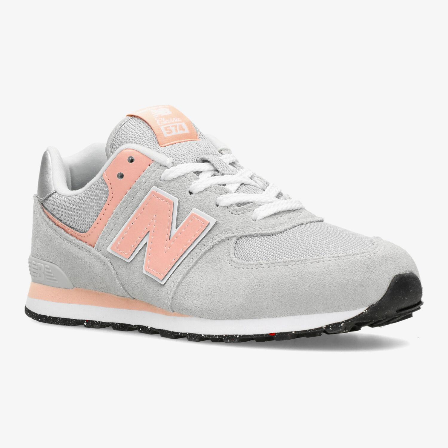 New Balance 574 Grijs Sneakers Klittenband Meisjes