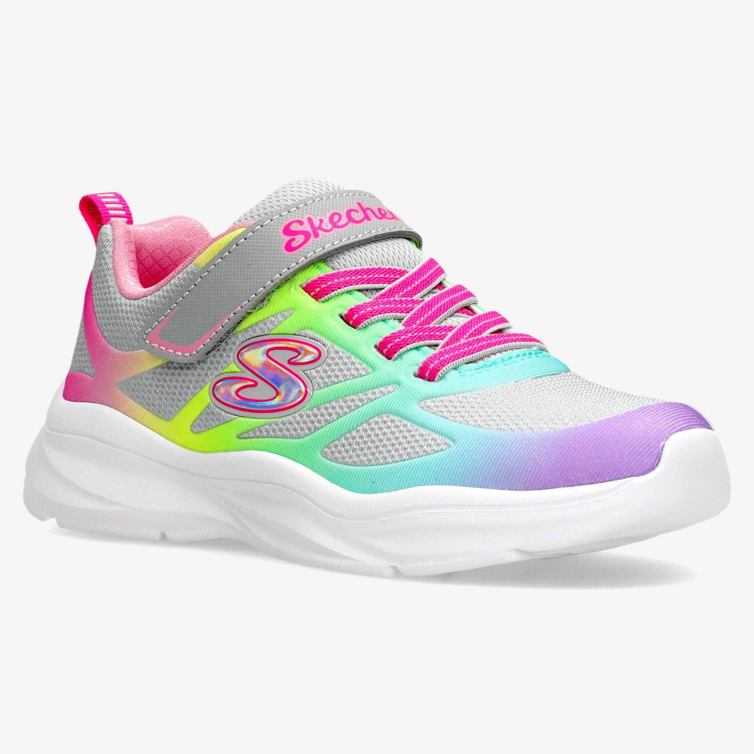 Skechers Power Jams Grijs Sneakers Klittenband Meisjes