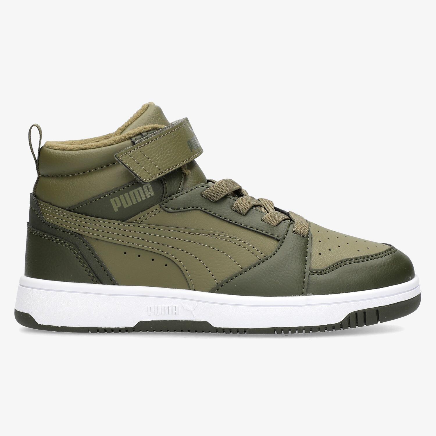 puma rebound v6 mid - khaki - sneakers jongens maat 30