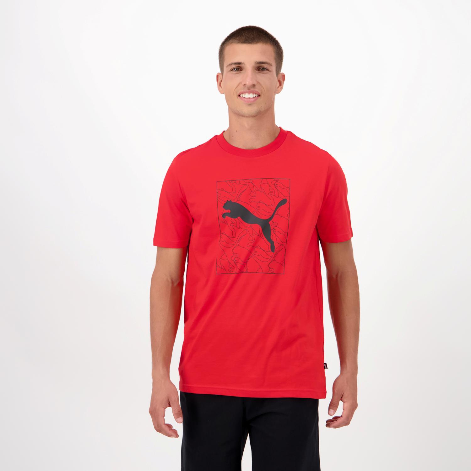 Puma Grafica Rood T-shirt Heren