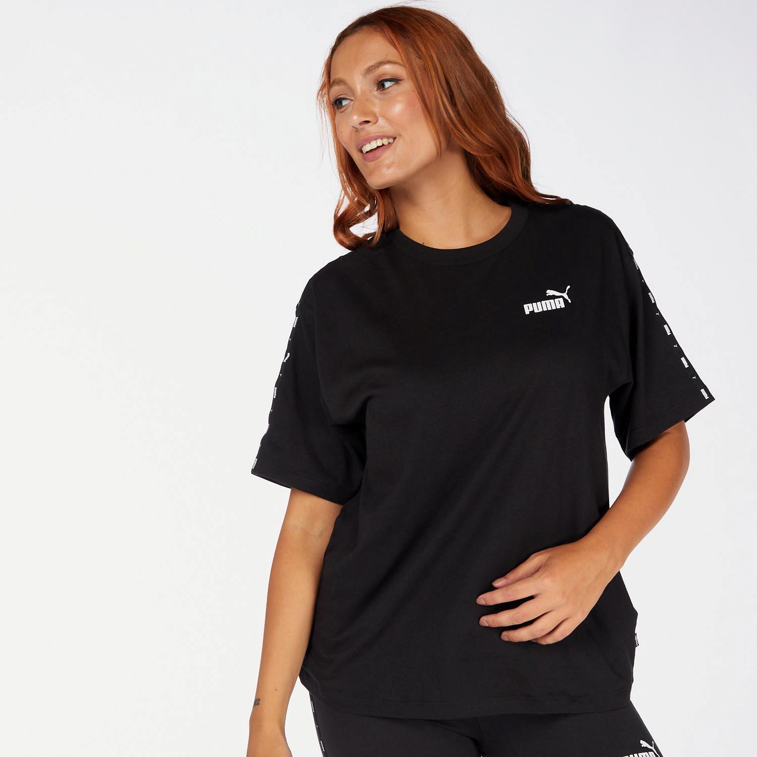 Puma Tape Zwart T-shirt Dames