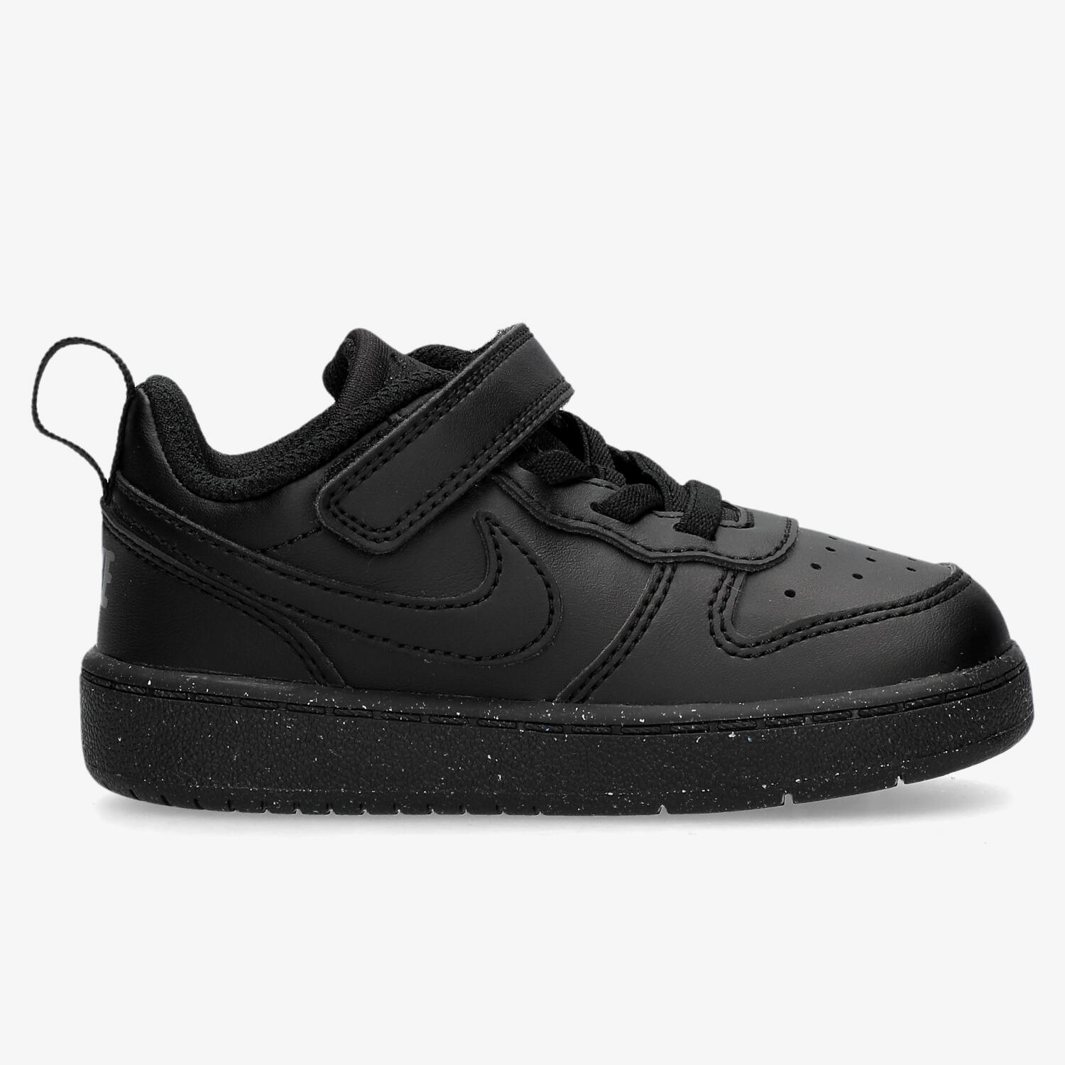 Nike Court Borough Low Recraft - Negro - Zapatillas Velcro Niño talla 22