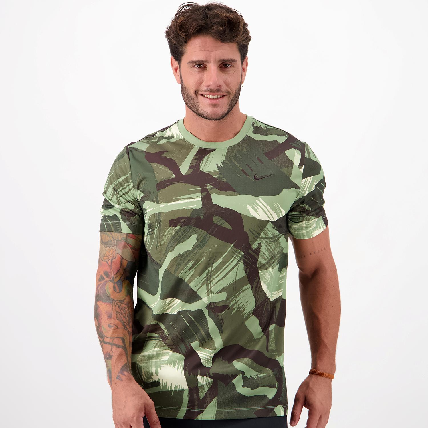 Nike T-shirt Camouflage Hardloop T-shirt Heren