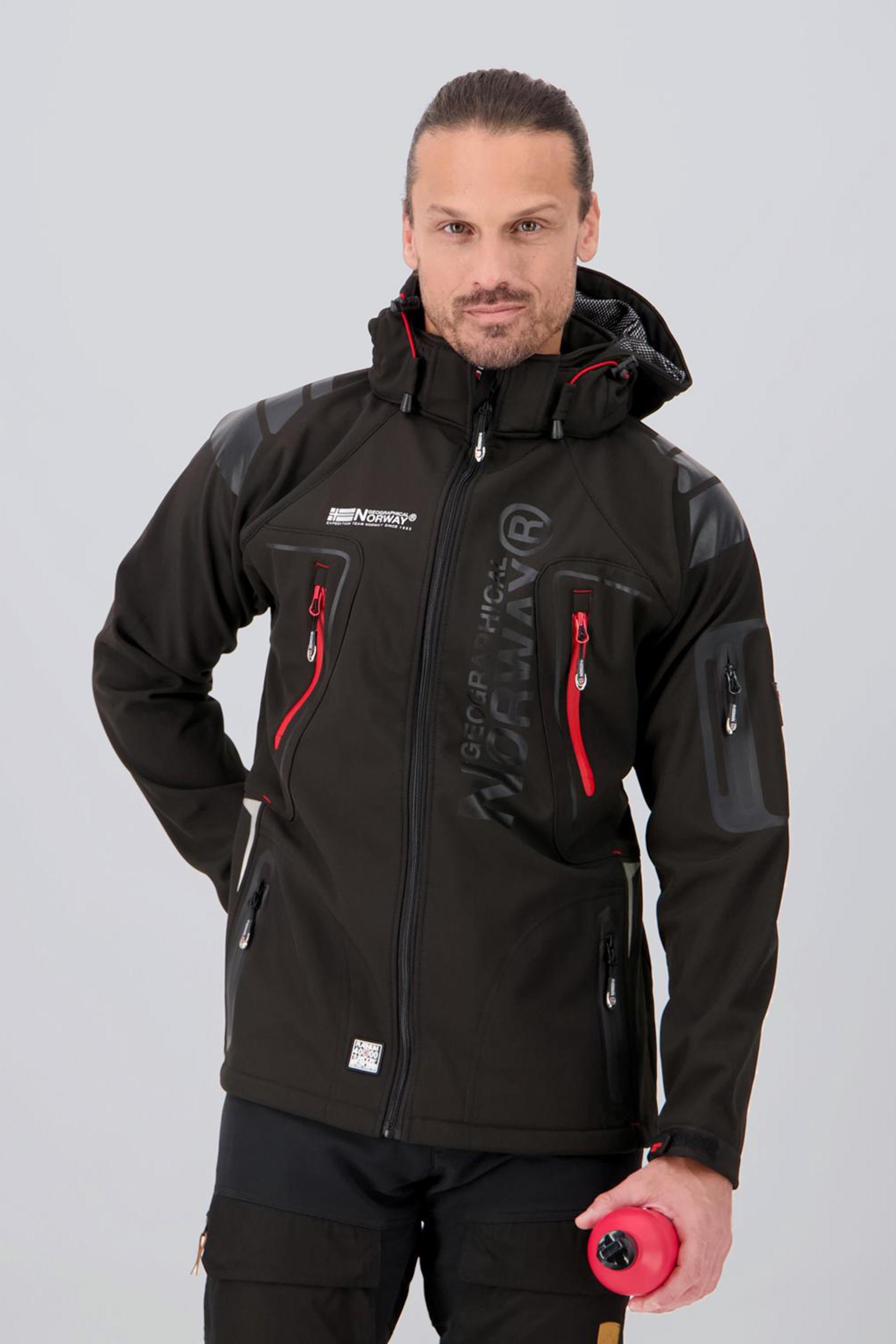 Geographical Norway Softshelljacke 'Techno' Für Herren – Mit Kapuze, Schwarz, Größe M Geographical Norway Softshelljacke 'Techno' Für Herren – Mit Kapuze, Schwarz, Größe M