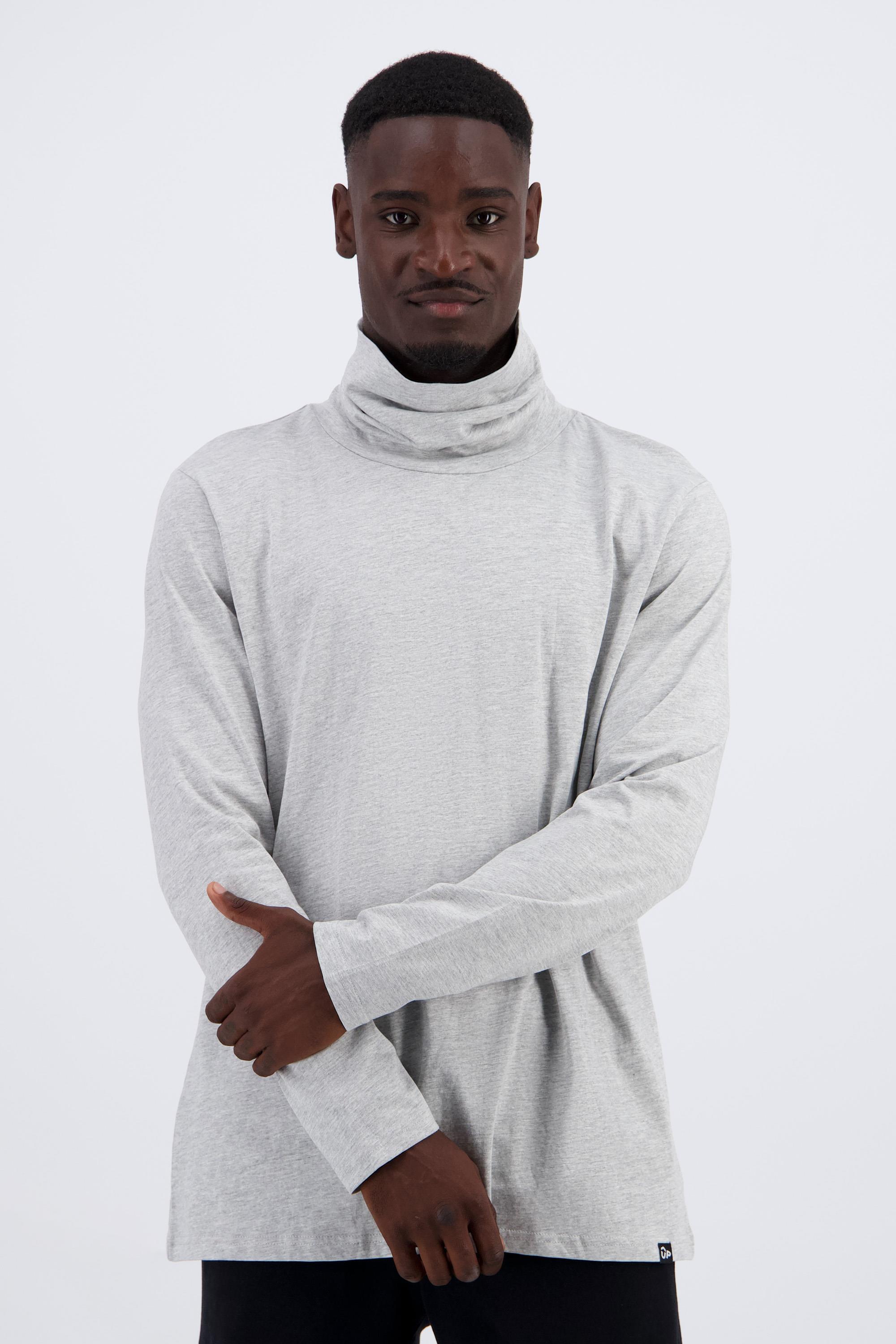 Camiseta Cuello Vuelto Up - Gris - Camiseta Manga Larga Hombre talla
