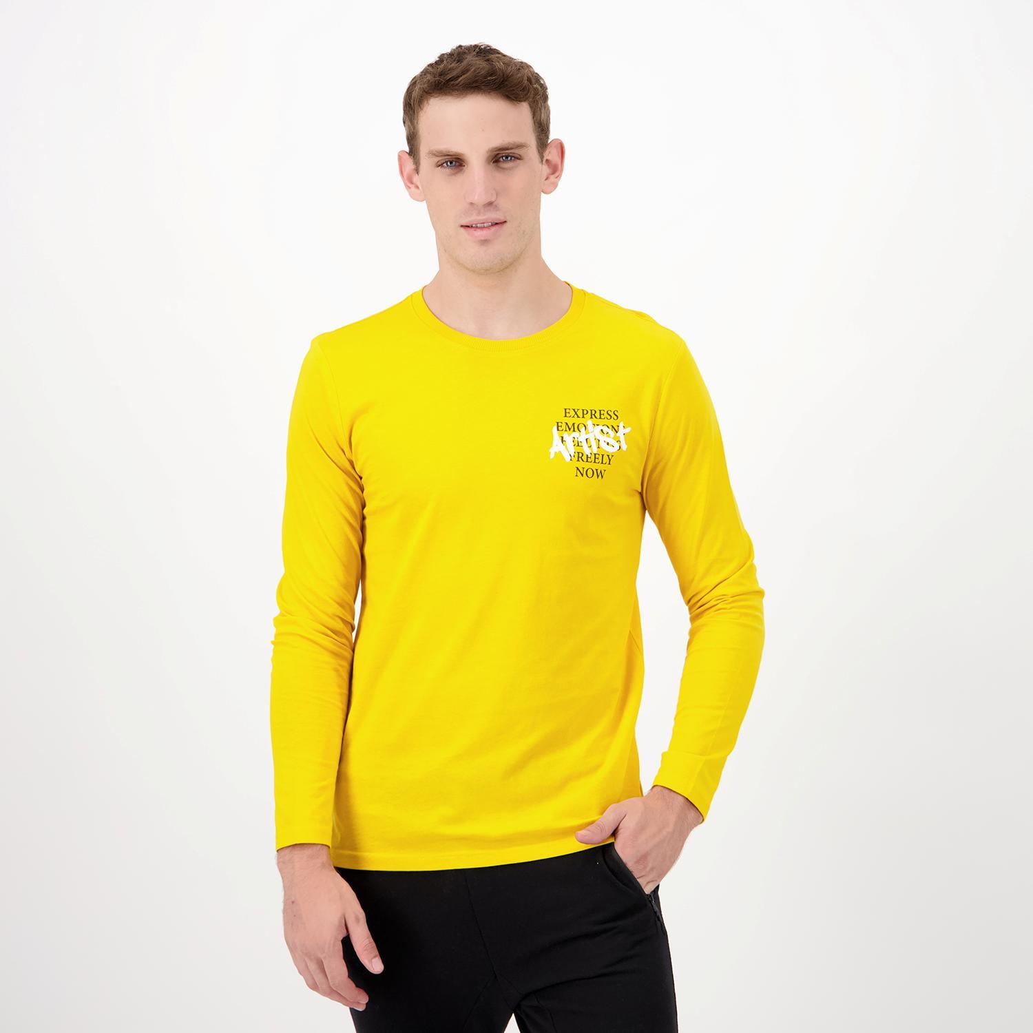 Up Stamps Okergeel T-shirt Heren